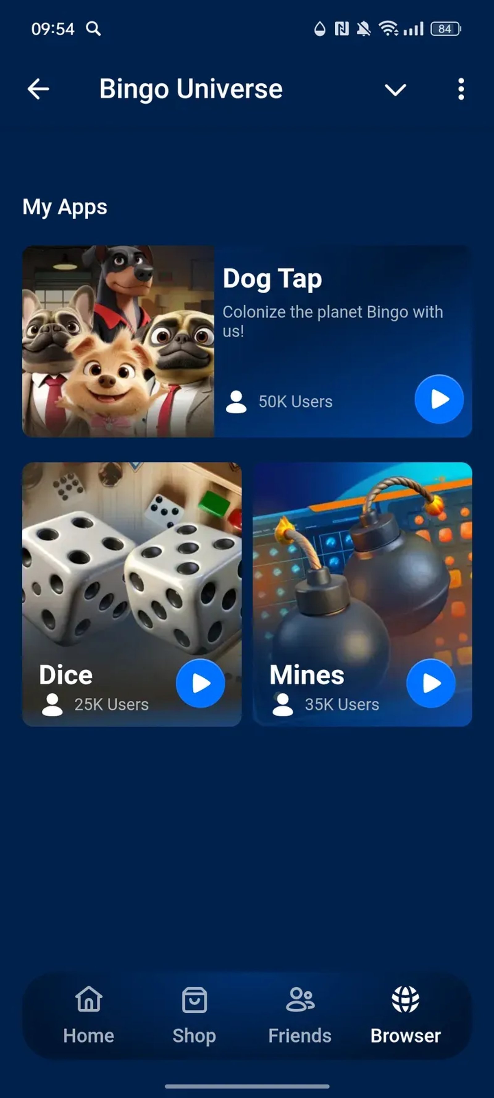 Bingo Universe в Телеграм — скриншот 4