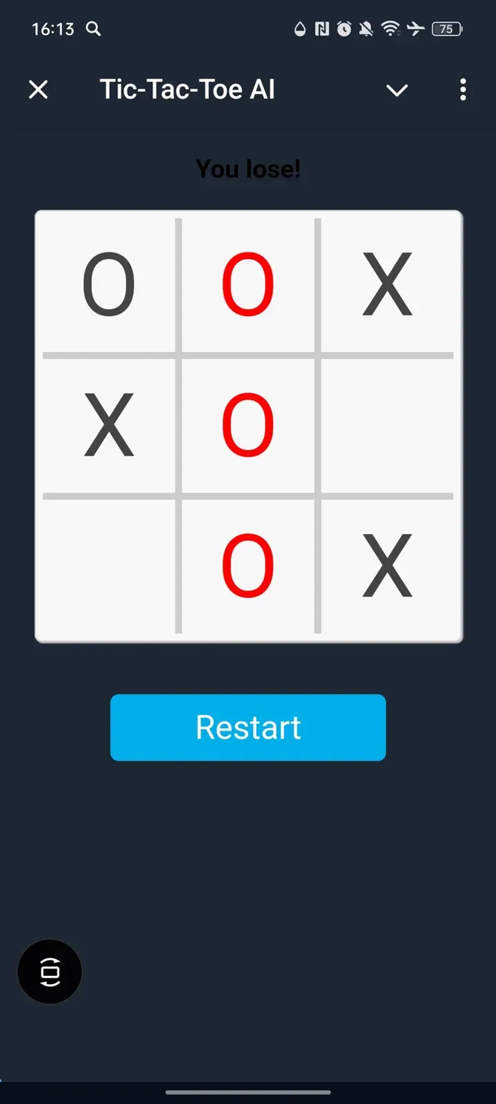 Tic-Tac-Toe AI в Телеграм — скриншот 2
