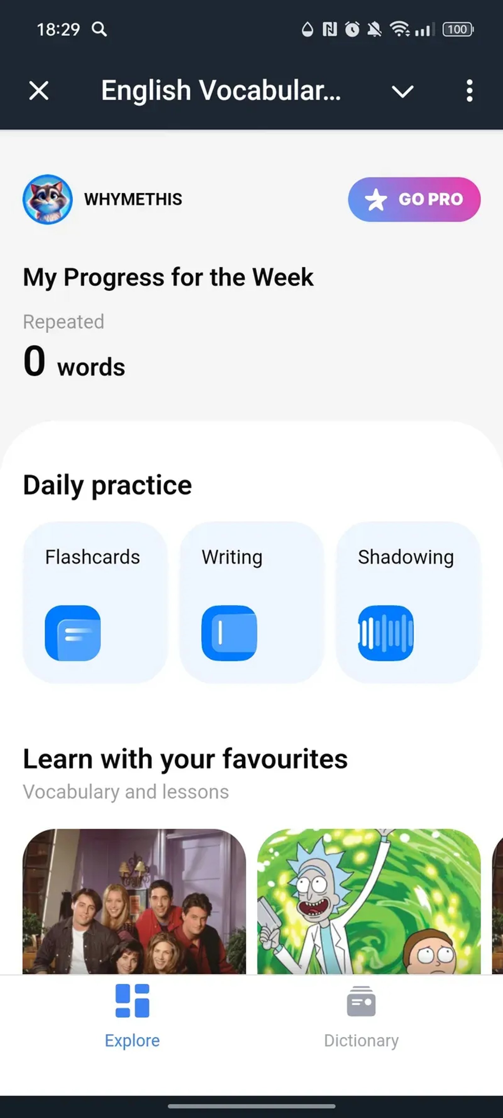English Vocabulary Bot в Телеграм — скриншот 1
