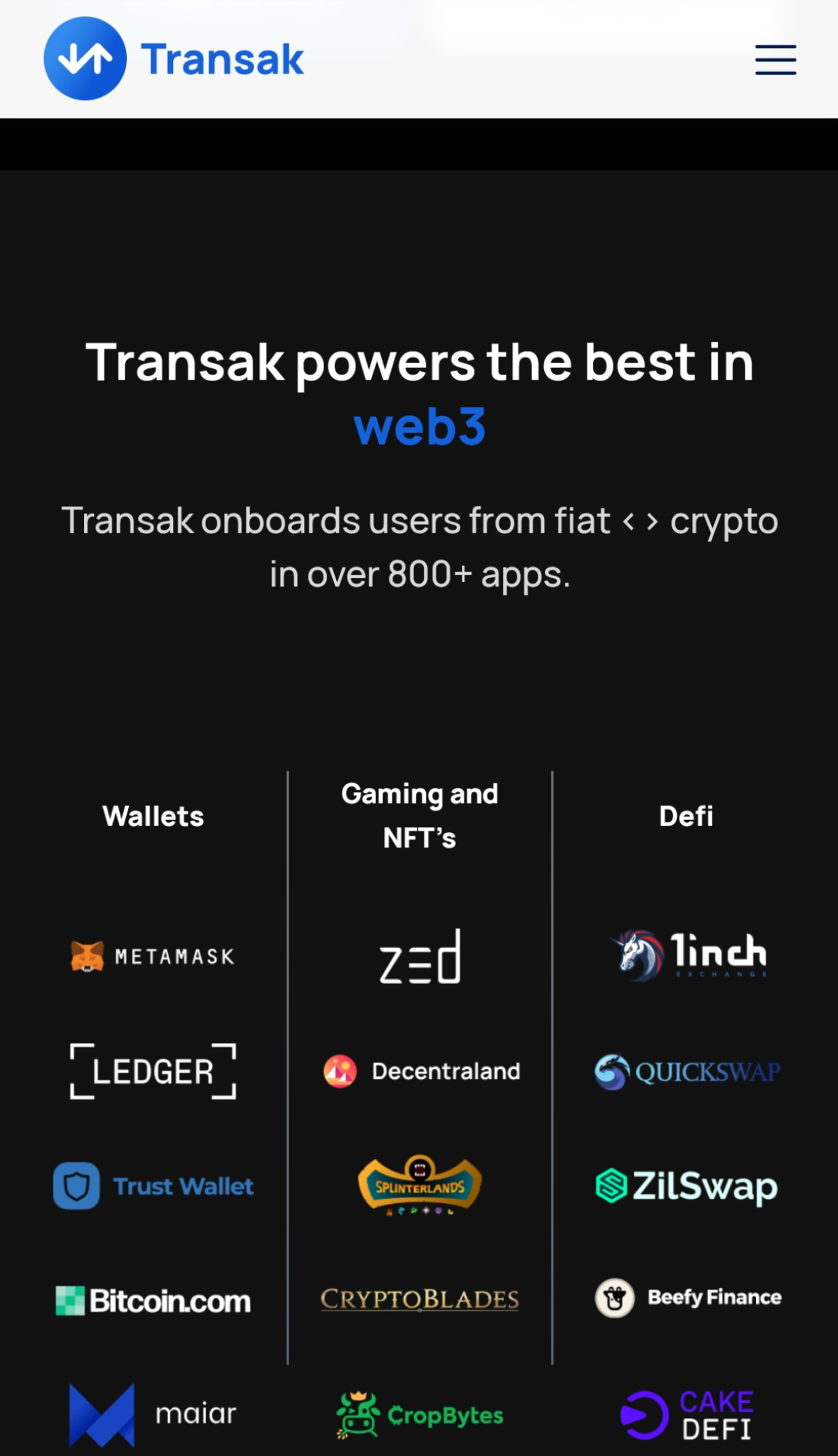 Transak в Телеграм — скриншот 3