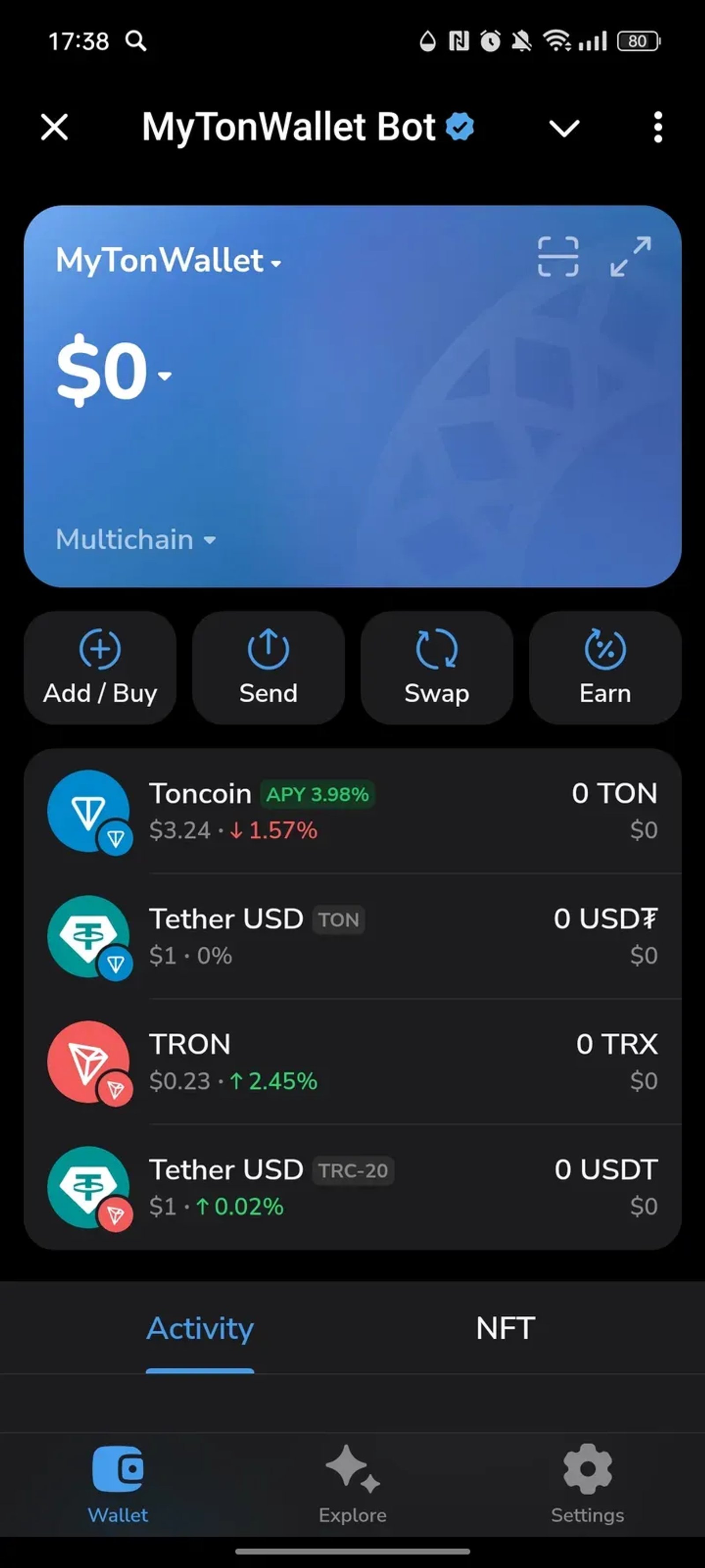 MyTonWallet App в Телеграм — скриншот 3