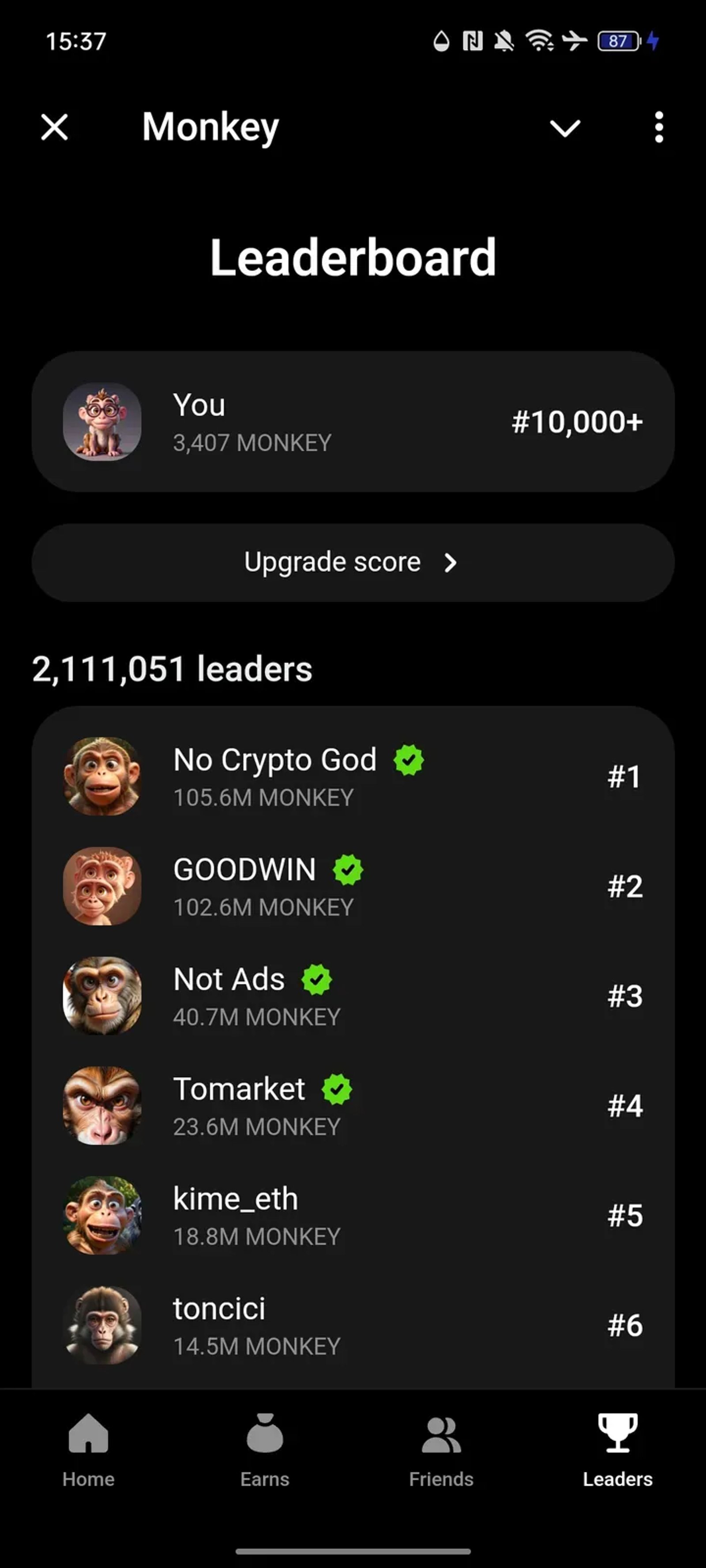 Monkey в Телеграм — скриншот 5