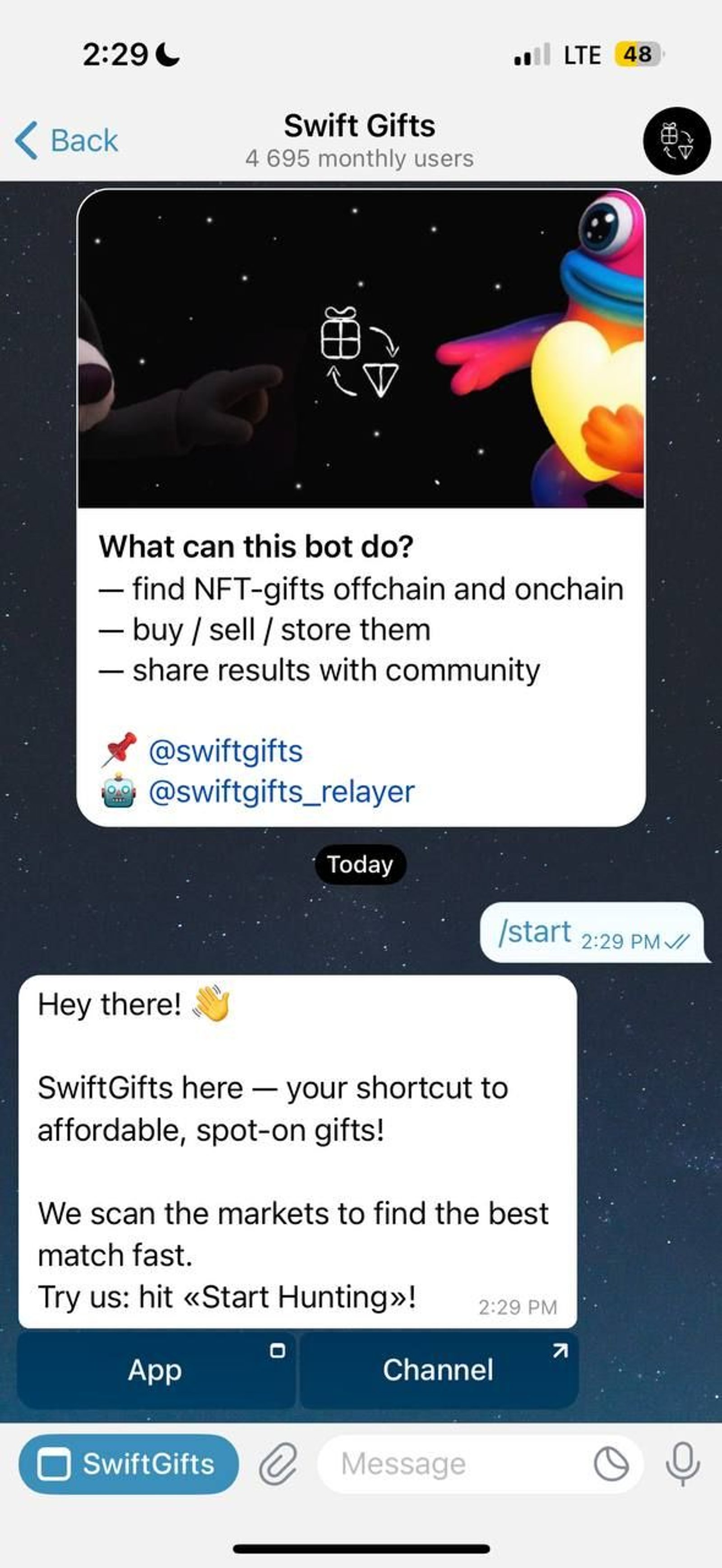 Swift Gifts Telegram Screenshot 2