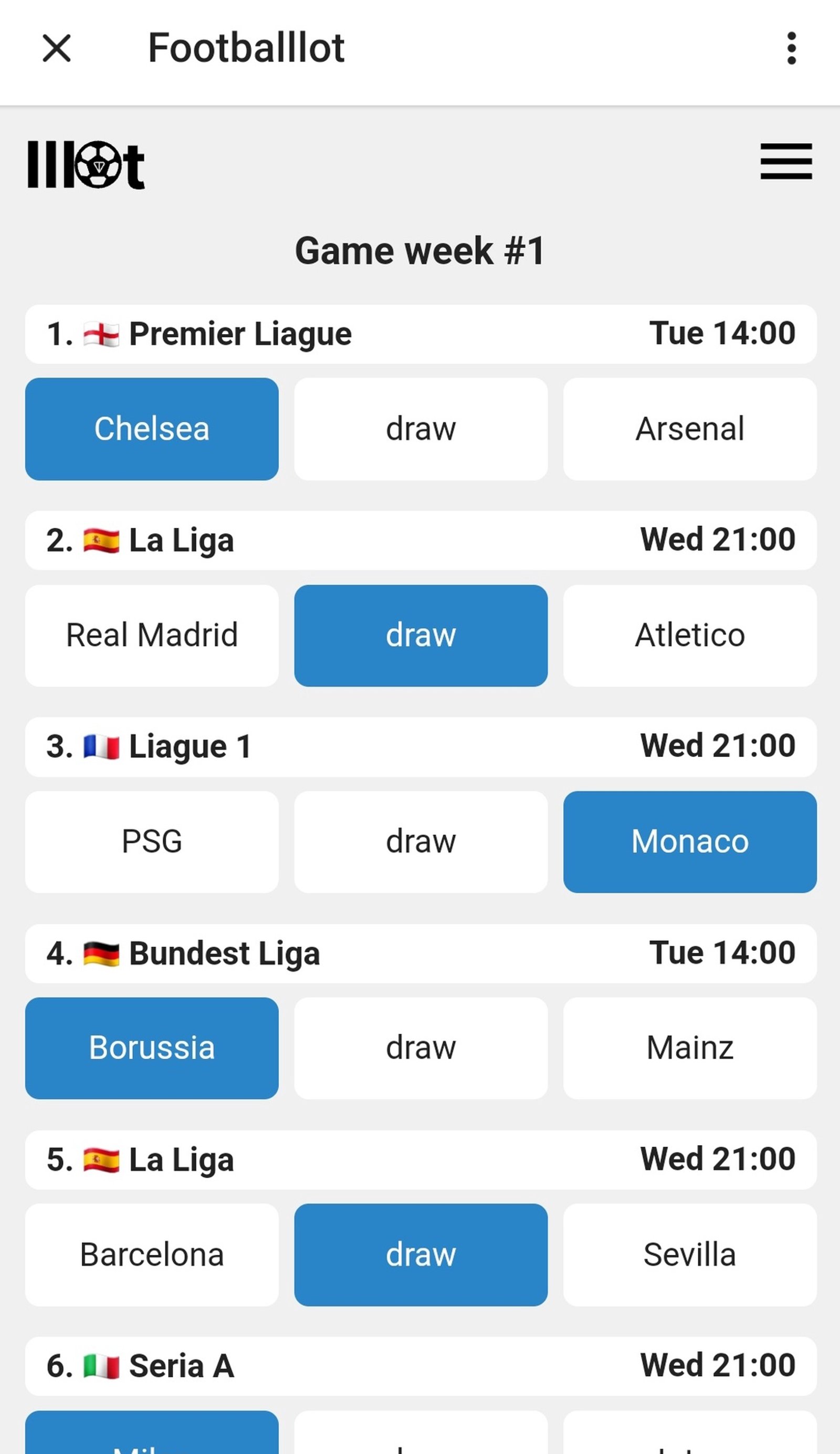 Footballlot в Телеграм — скриншот 5