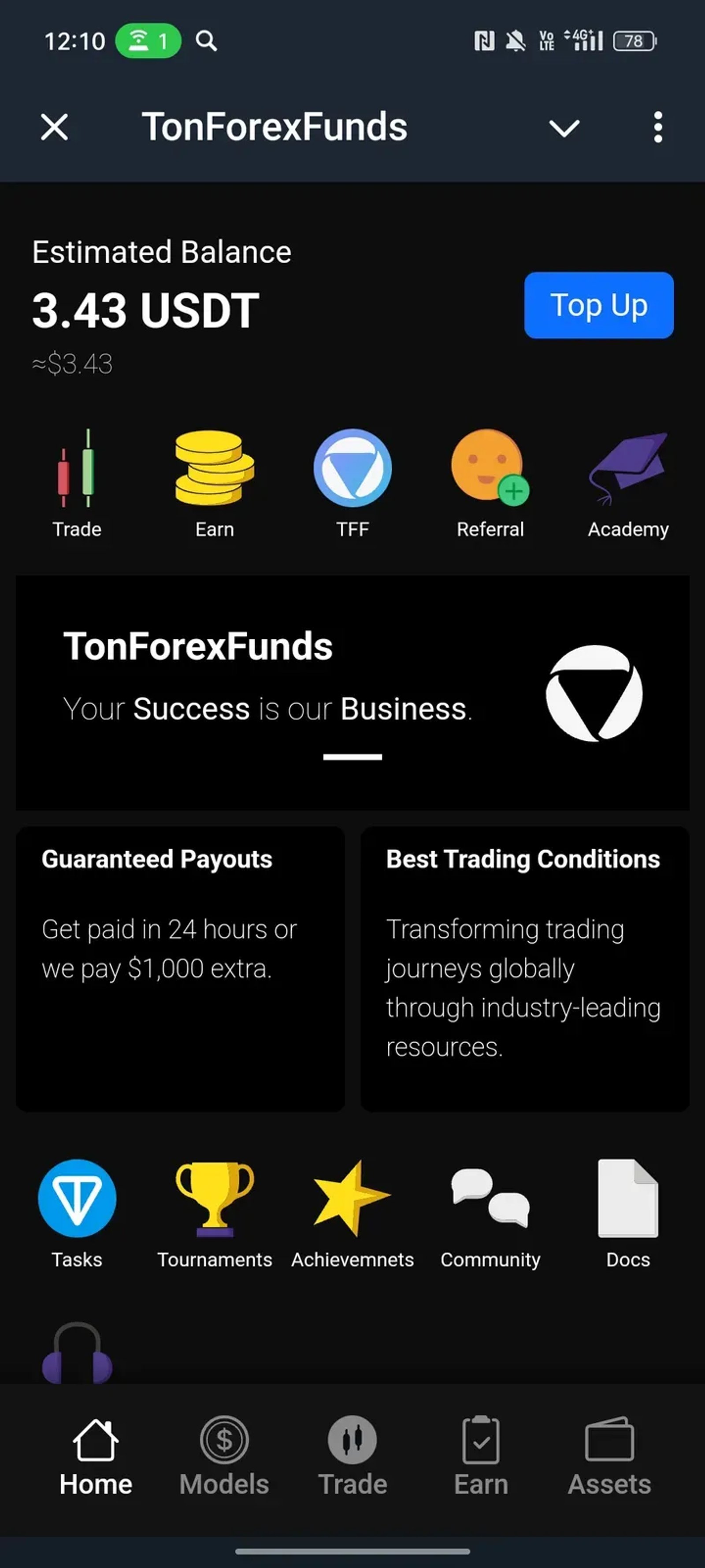 TonForexFunds в Телеграм — скриншот 2