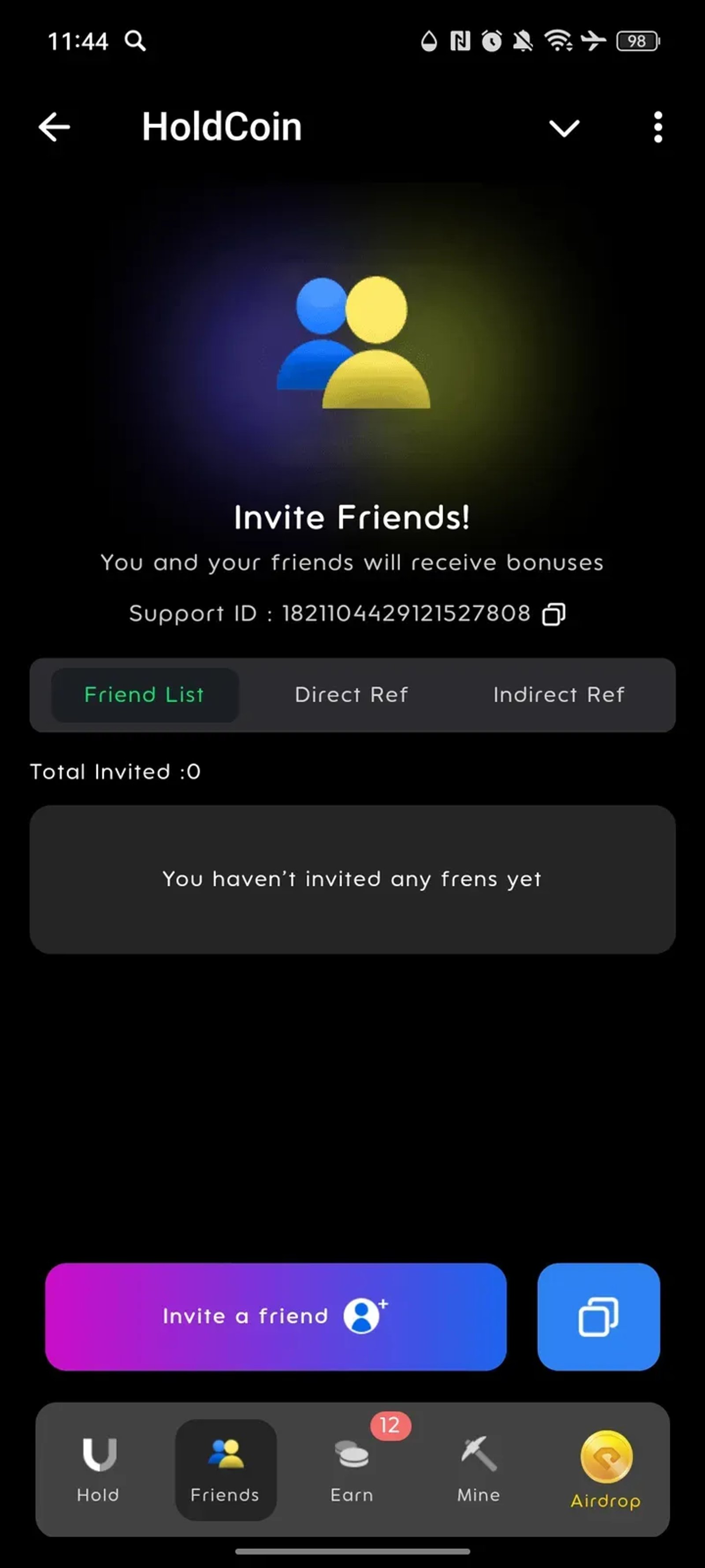 HoldCoin в Телеграм — скриншот 3