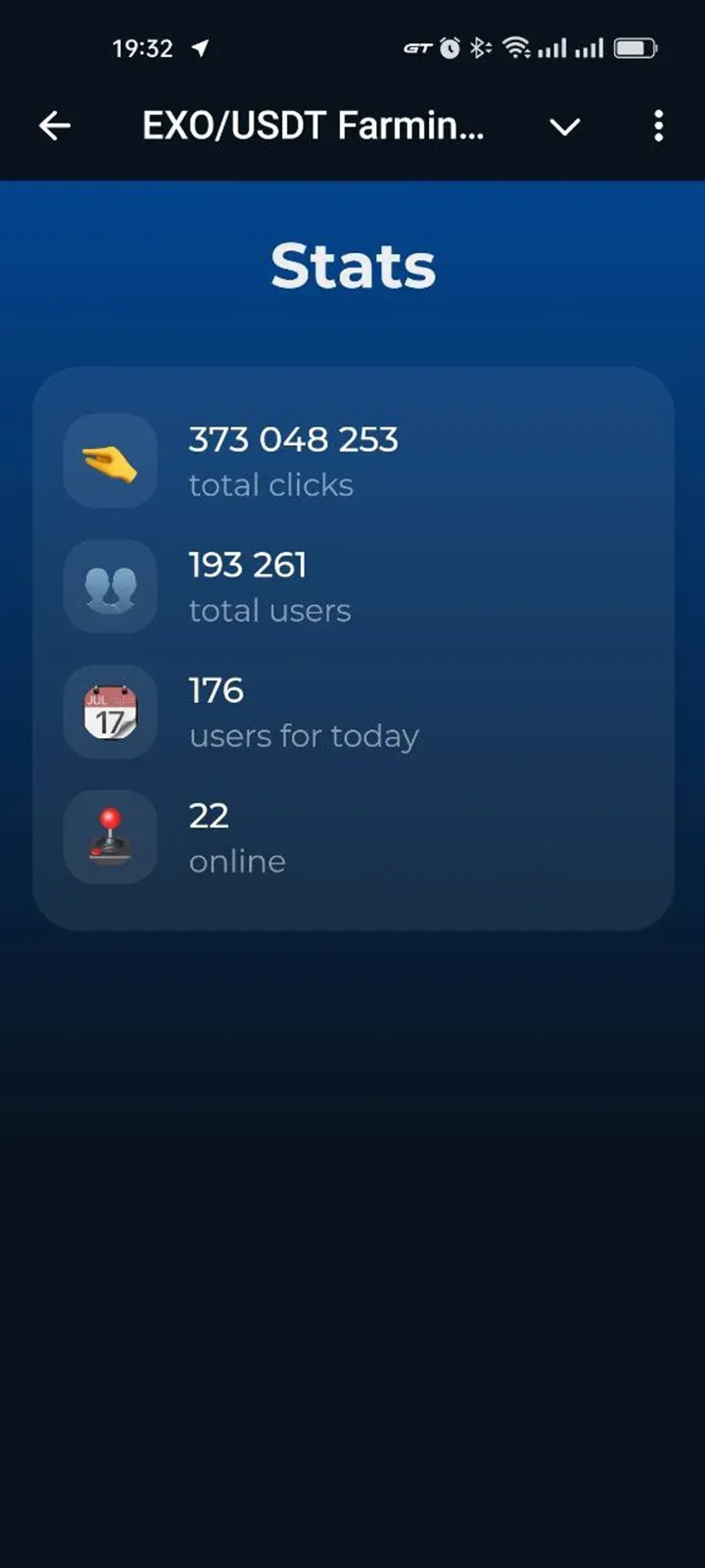 EXO/USDT Farming Bot APP в Телеграм — скриншот 4