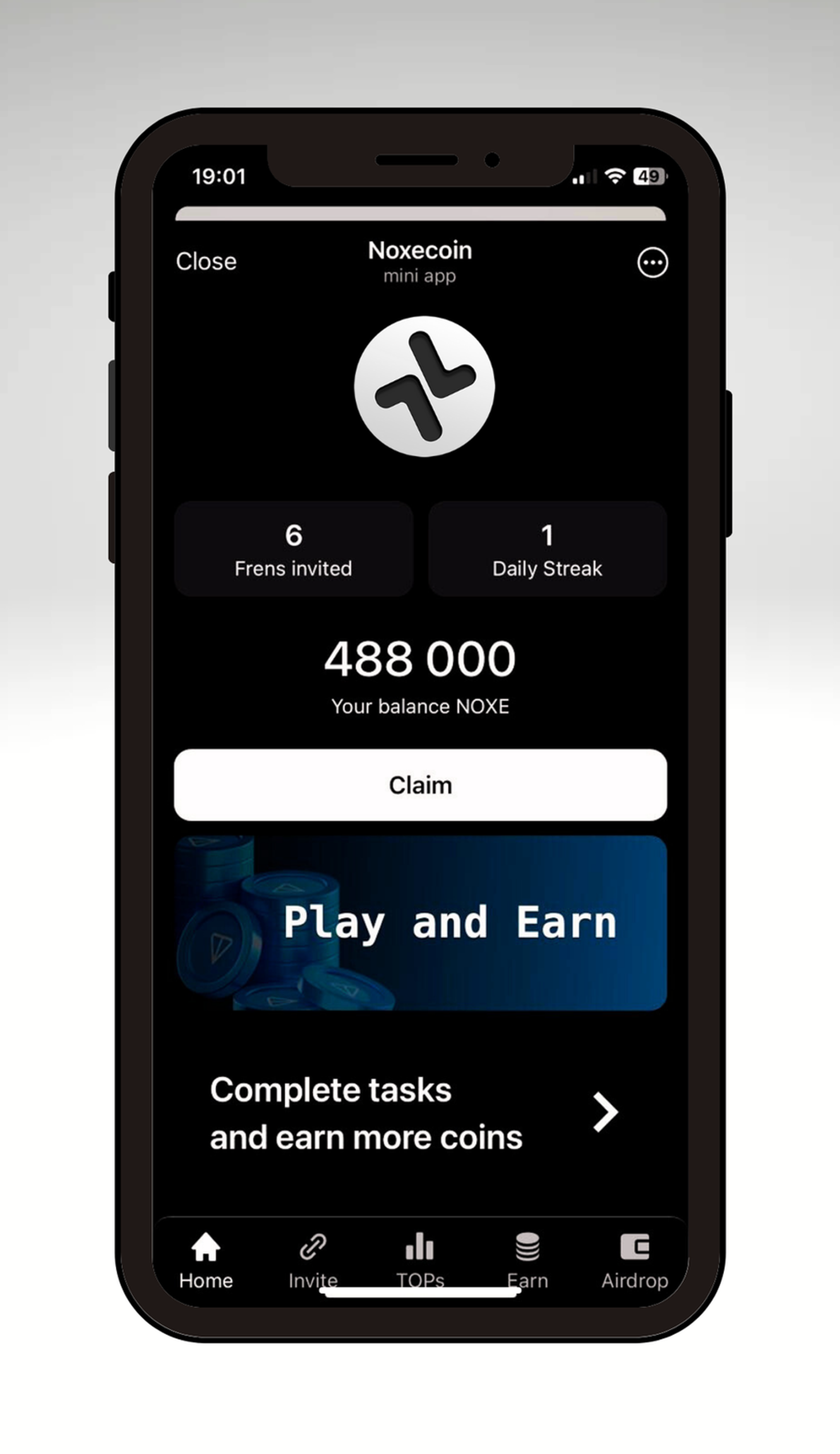 Noxecoin в Телеграм — скриншот 1