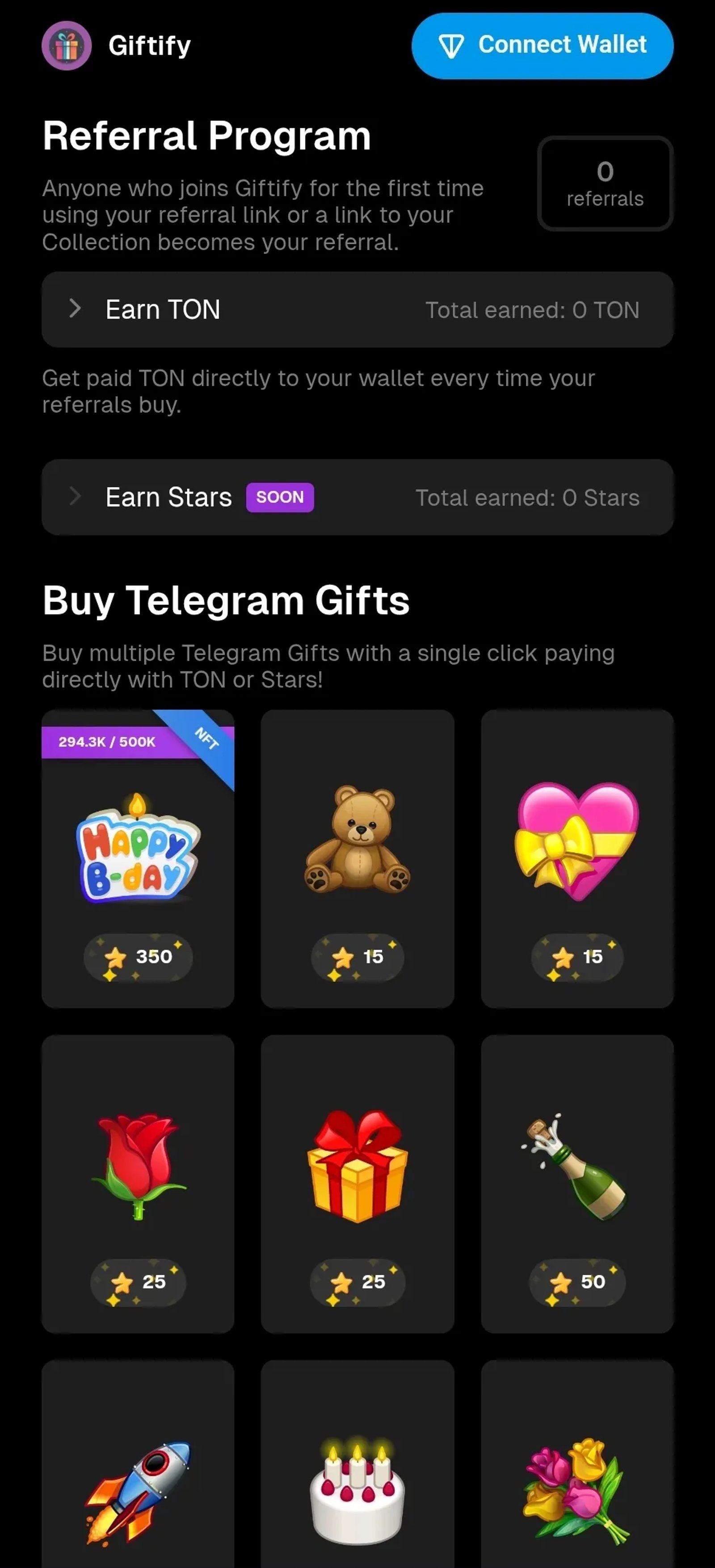 Giftify - Gifts & NFTs Bot в Телеграм — скриншот 4