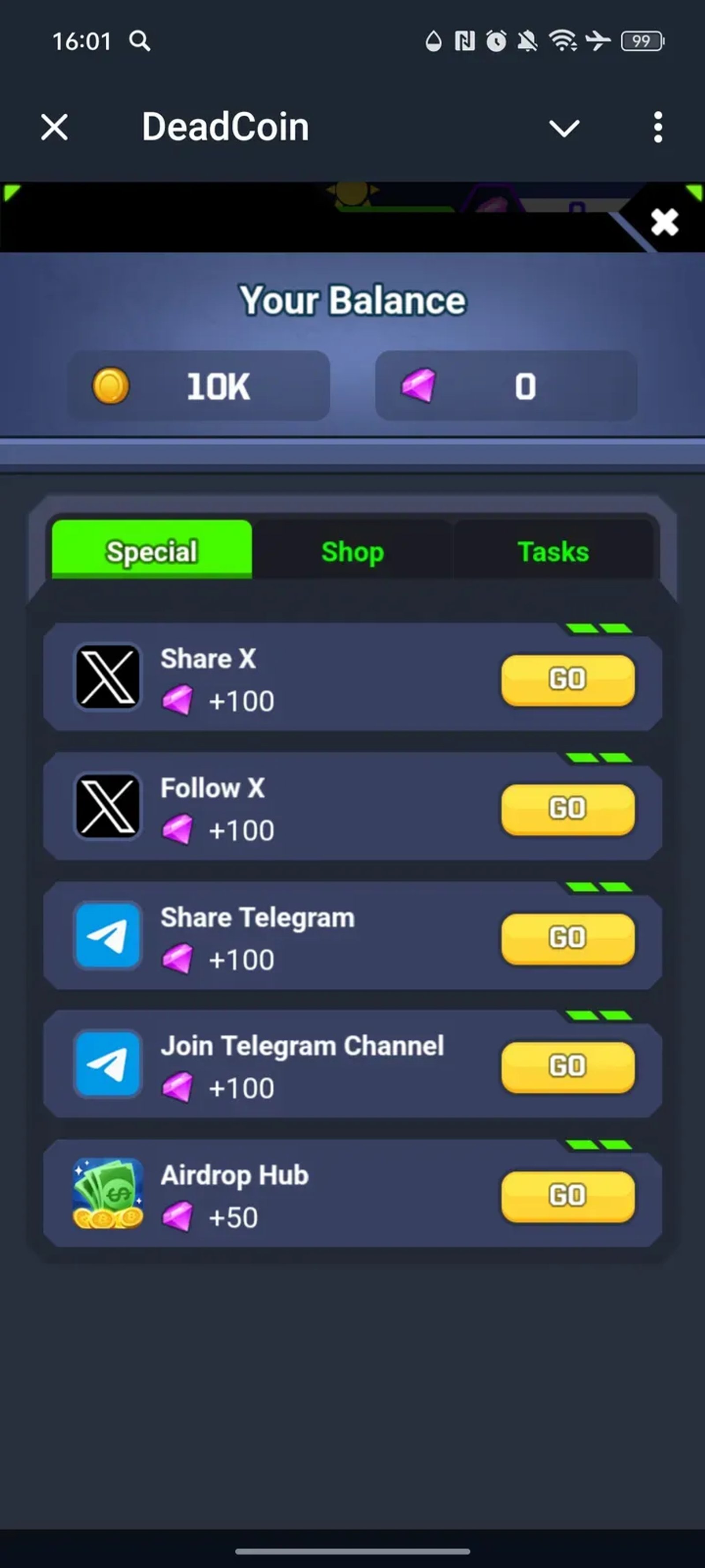 DeadCoin в Телеграм — скриншот 2