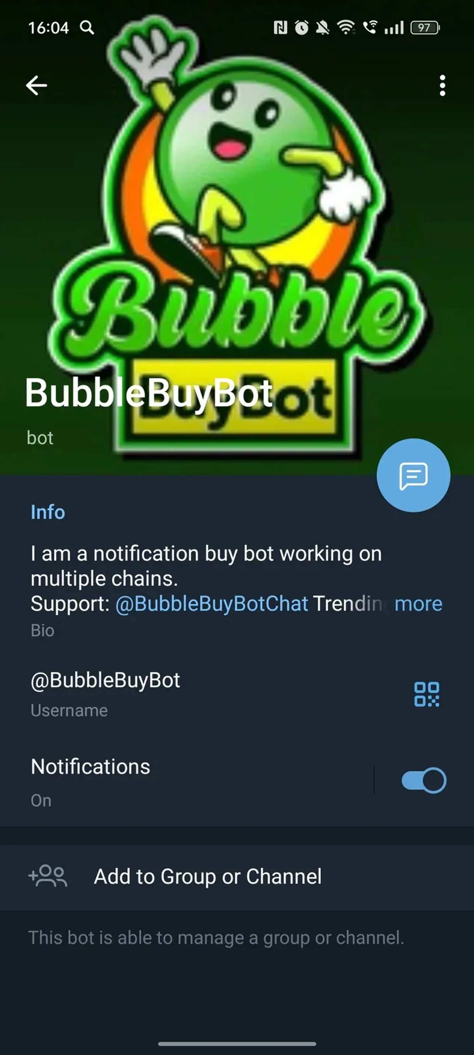BubbleBuyBot в Телеграм — скриншот 4