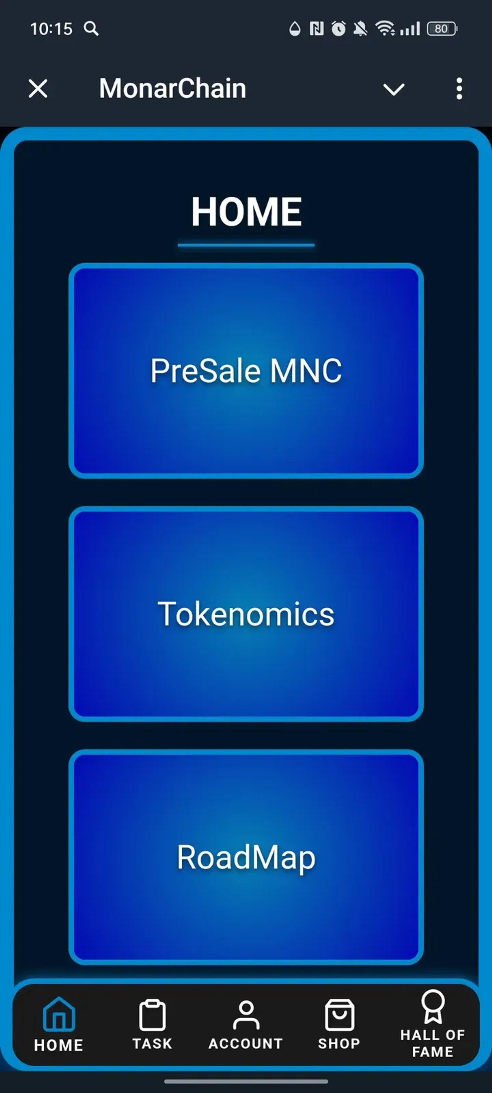 MonarChain в Телеграм — скриншот 1