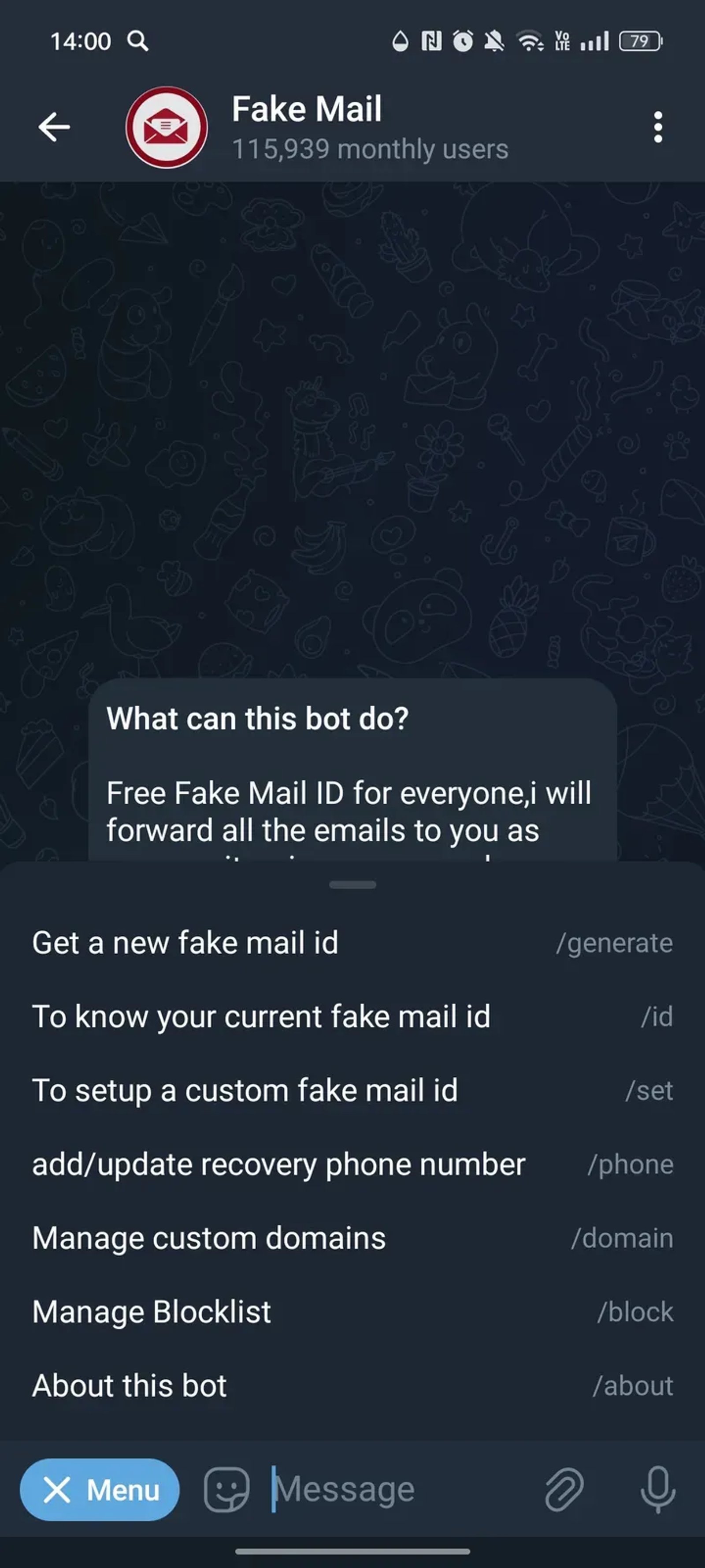 Fake Mail в Телеграм — скриншот 2