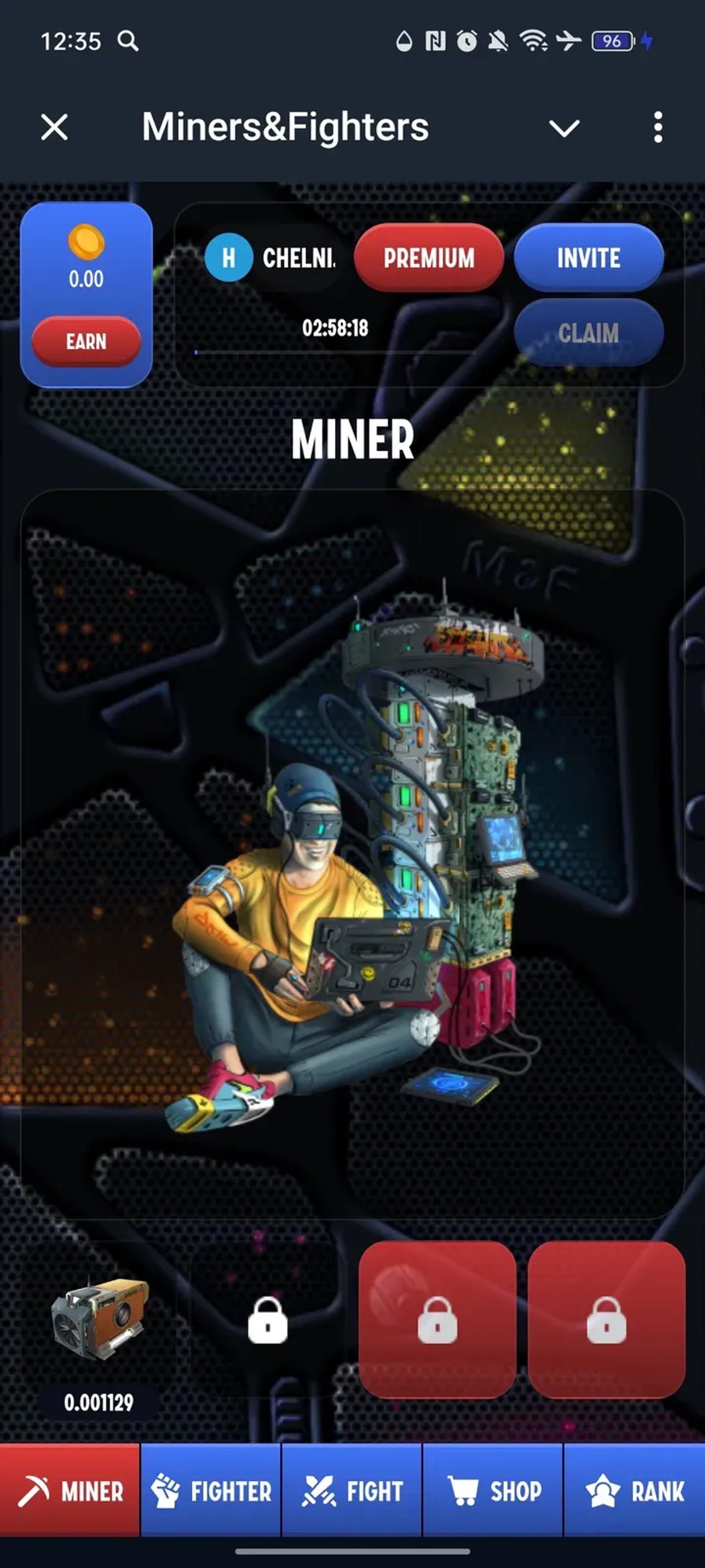 Miners&Fighters в Телеграм — скриншот 1