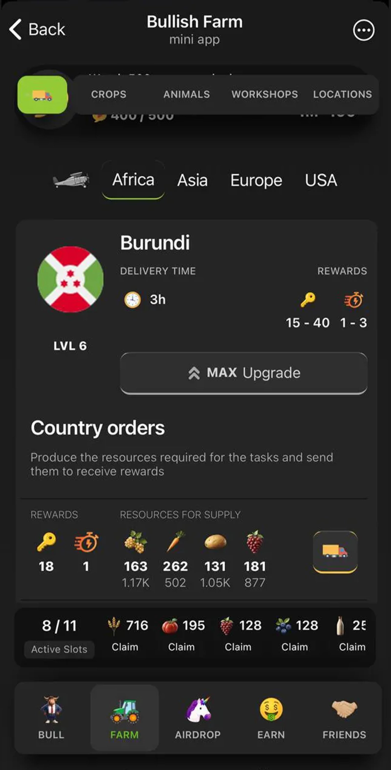 Bullish Farm Game в Телеграм — скриншот 2