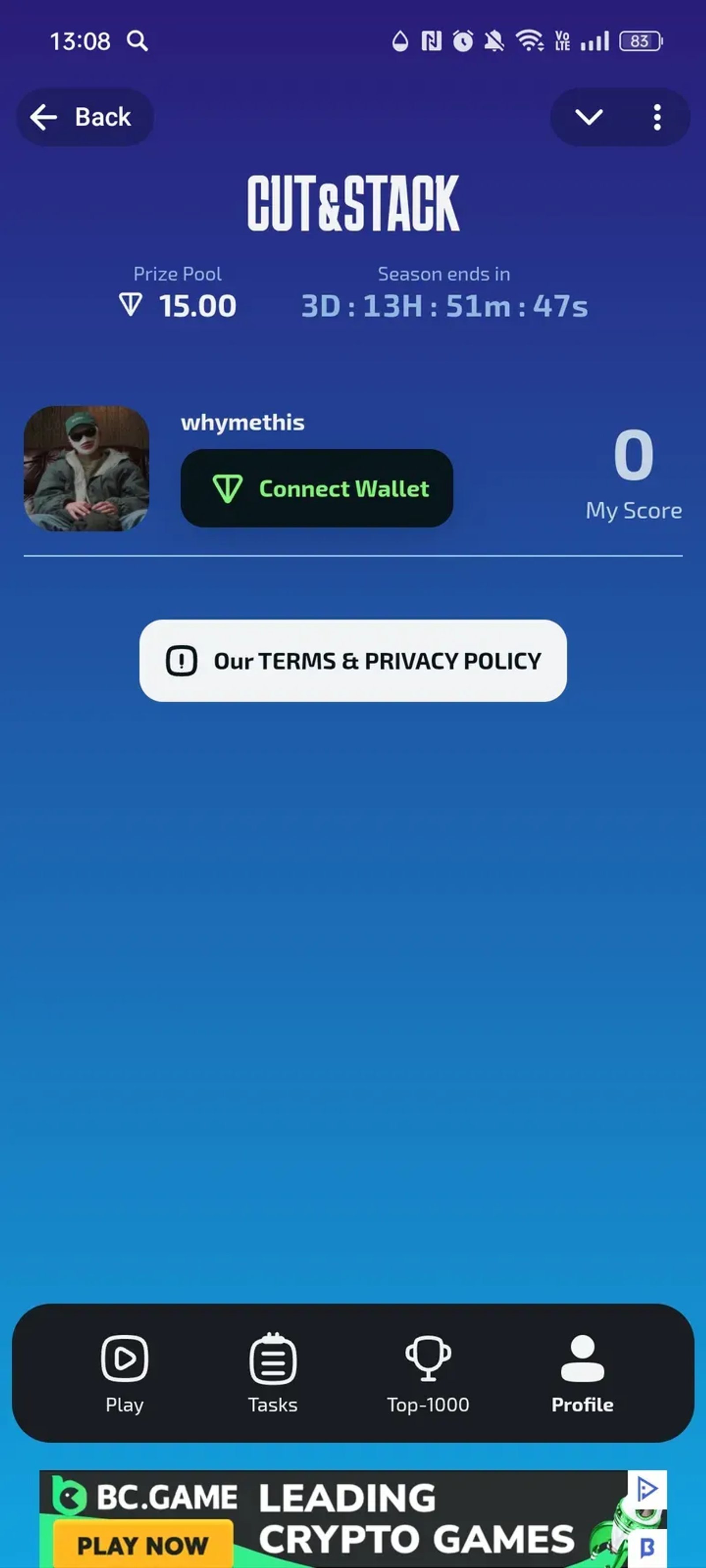 Cut Stuck Game в Телеграм — скриншот 4