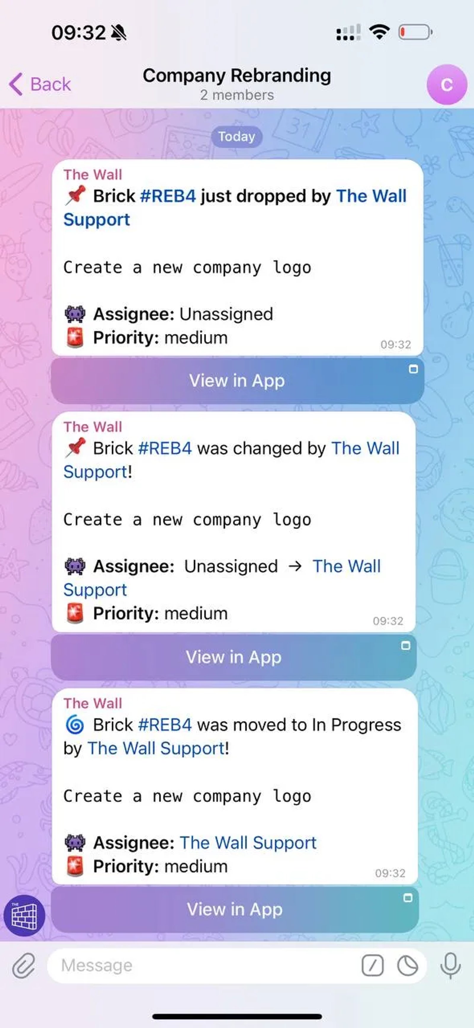 The Wall | Task Manager в Телеграм — скриншот 2