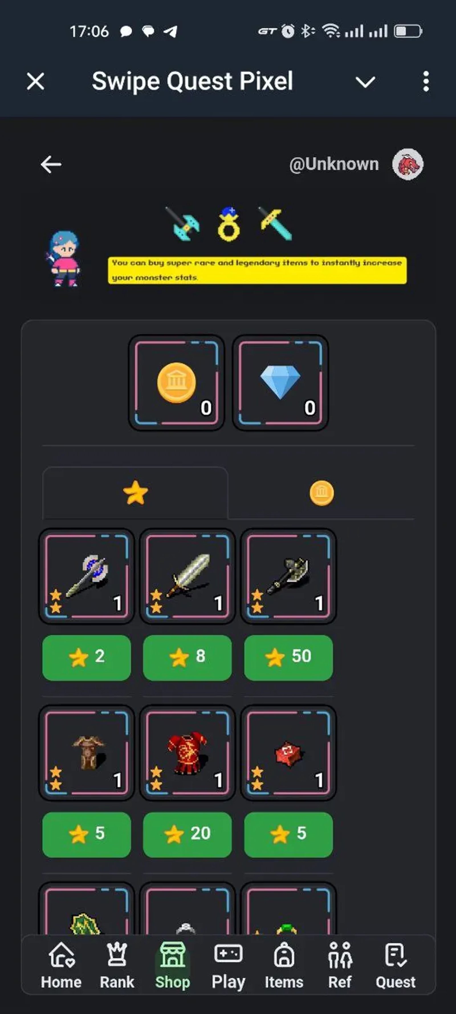 Swipe Quest Pixel в Телеграм — скриншот 4