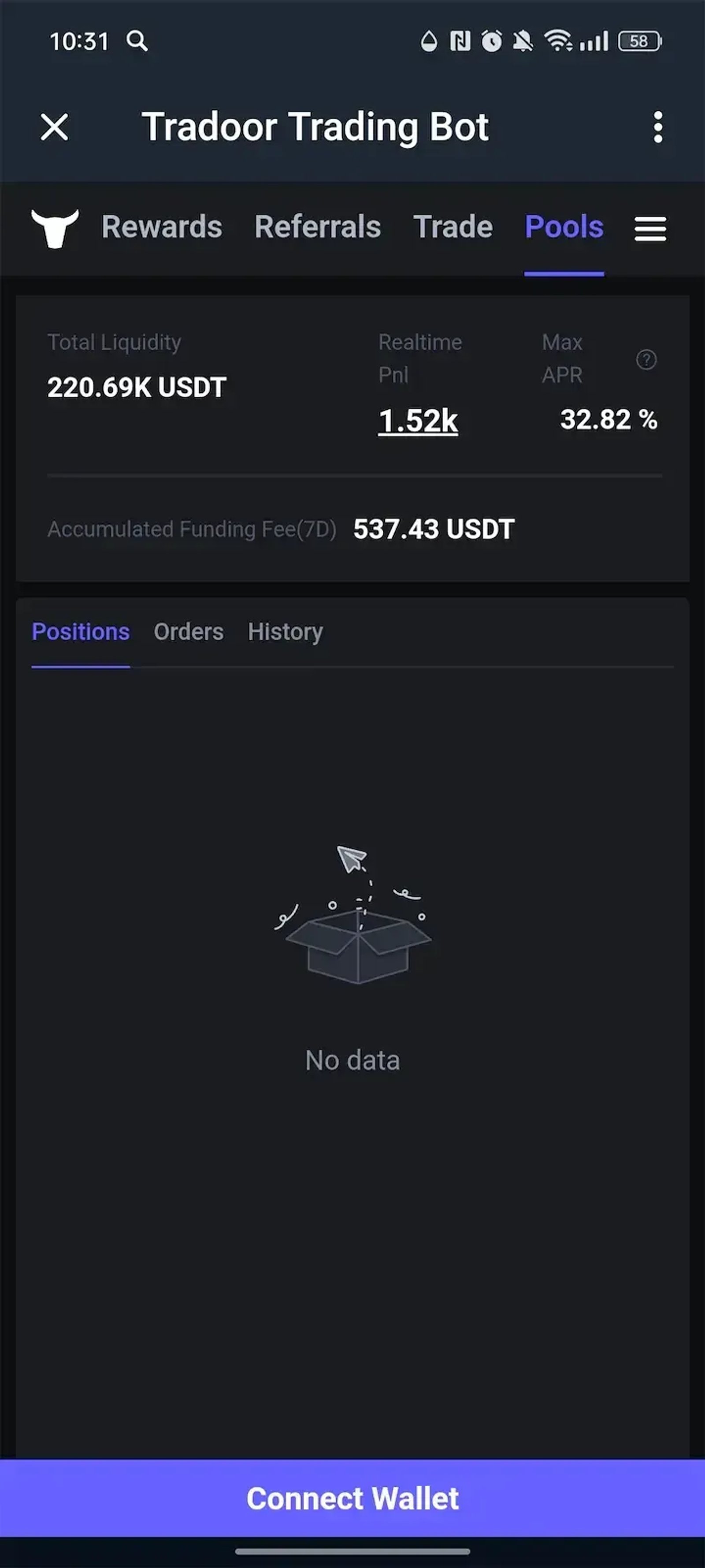Tradoor Trading Bot в Телеграм — скриншот 4