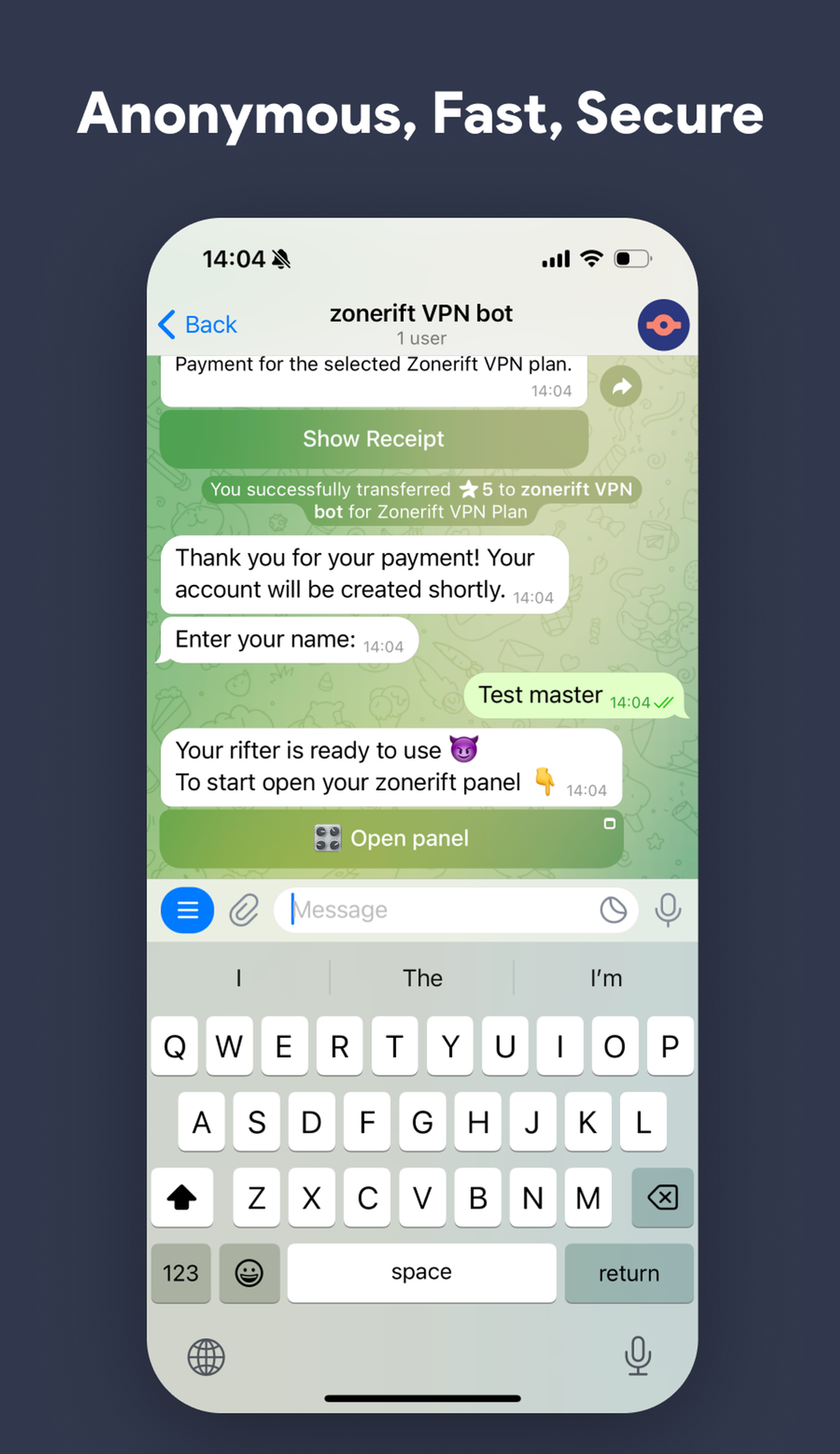 zonerift VPN в Телеграм — скриншот 4
