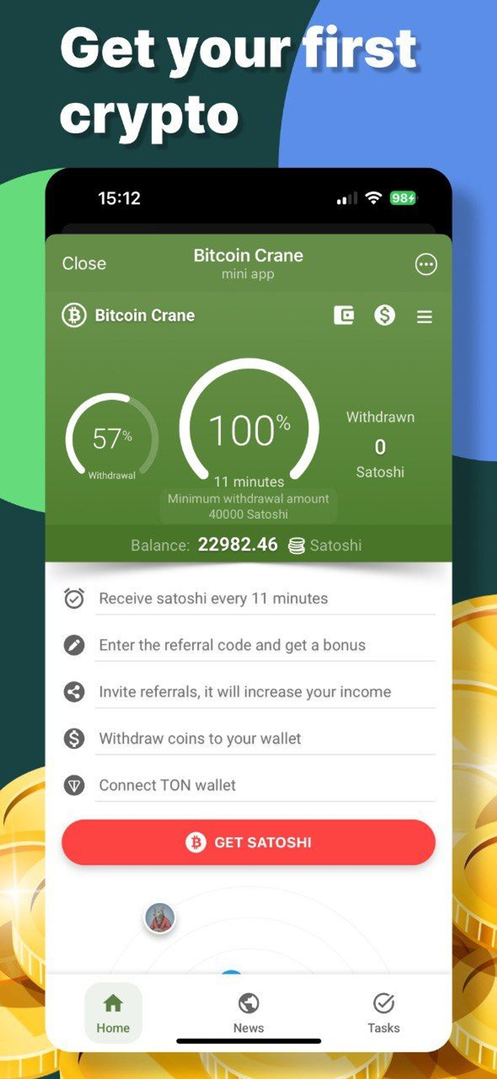 Bitcoin Crane Telegram Screenshot 1