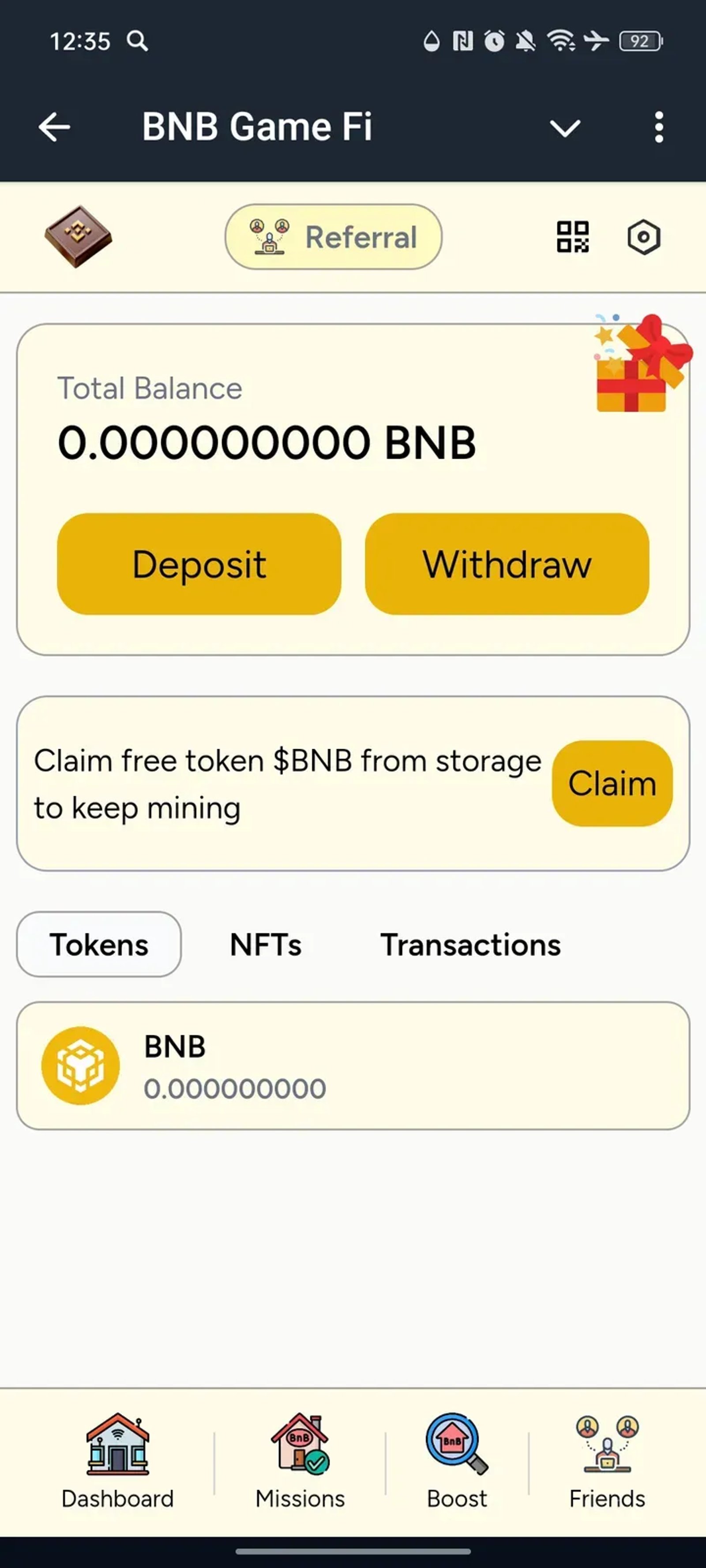 BNB Gamefi в Телеграм — скриншот 1