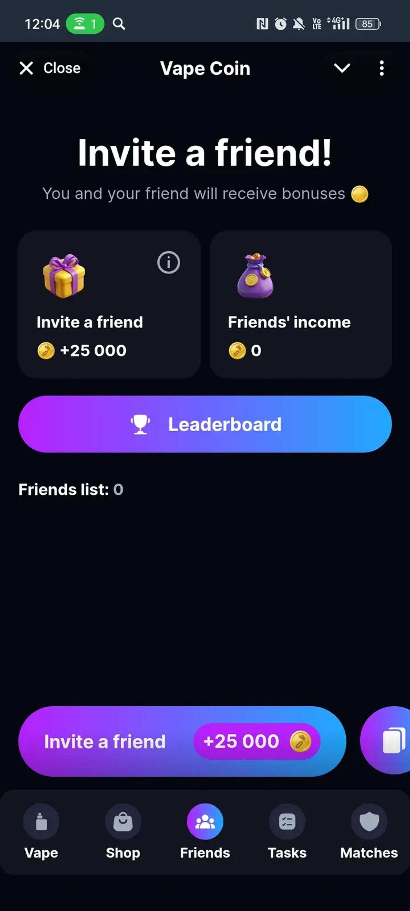 VAPE COIN - Tap to Earn в Телеграм — скриншот 3