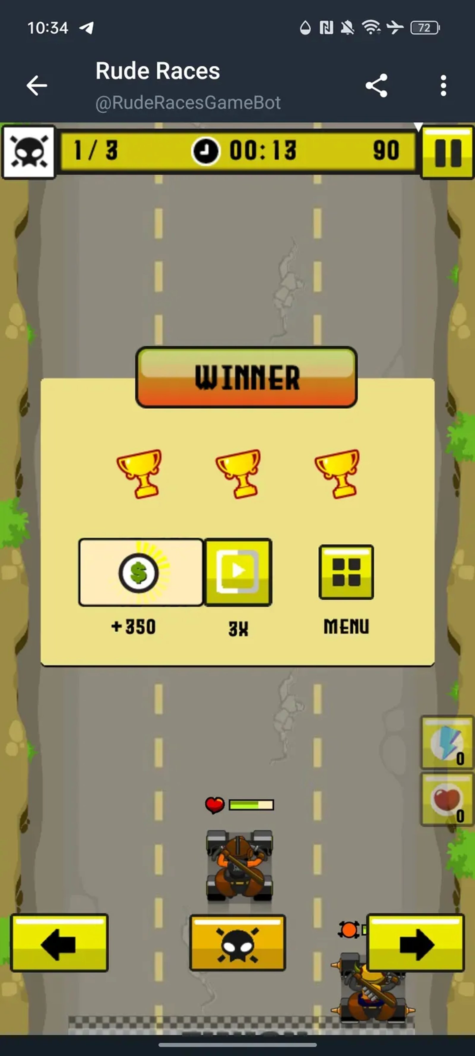 Rude Races Game в Телеграм — скриншот 6