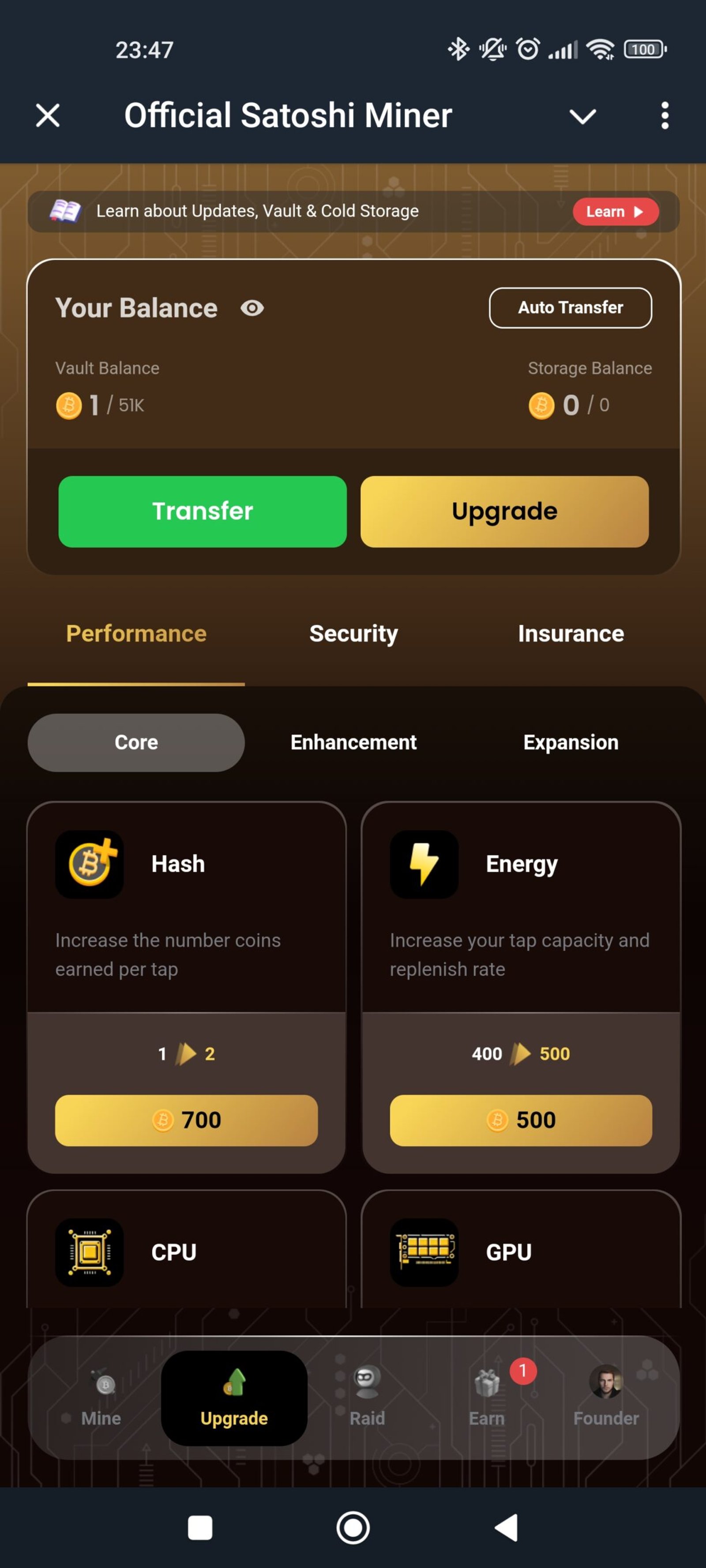 Satoshi Miner Баланс