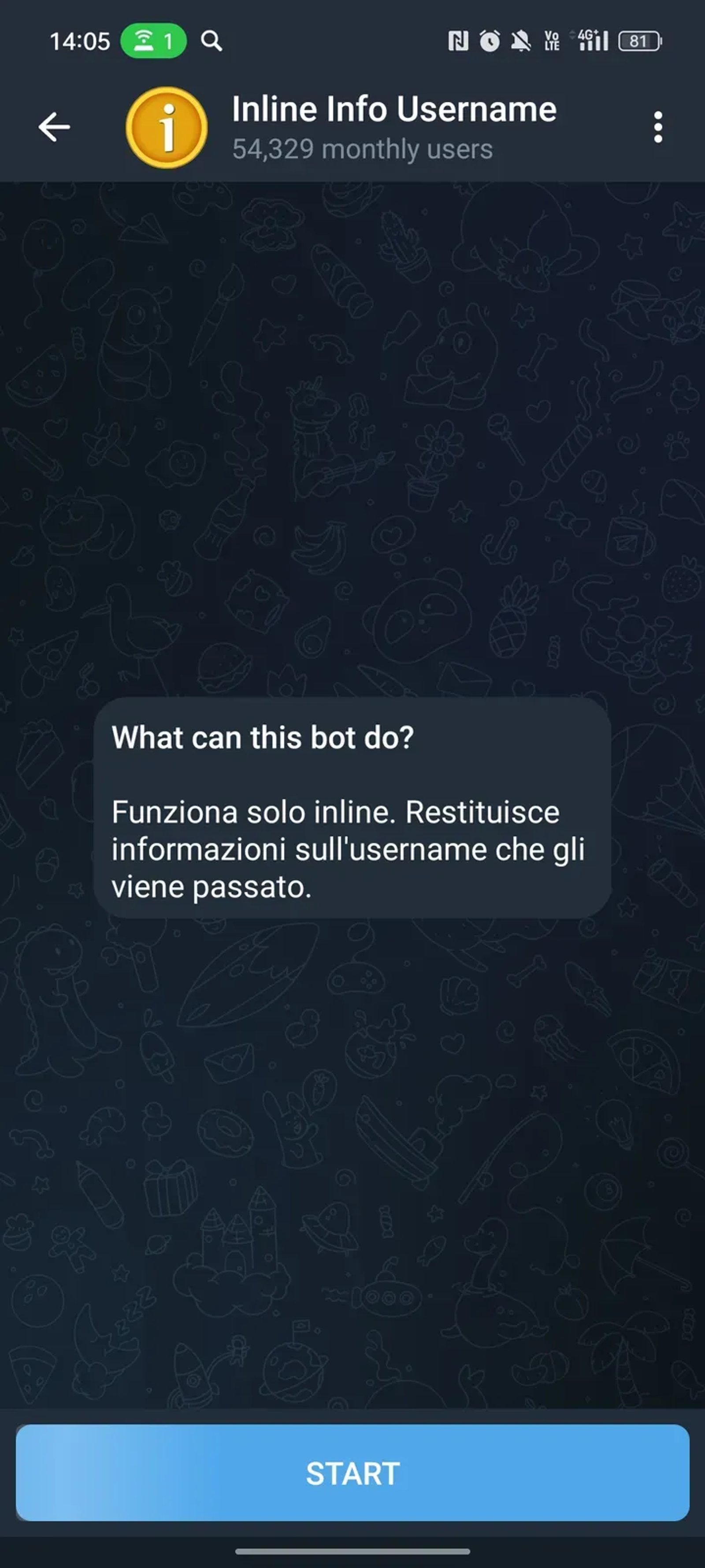 Inline Info Username в Телеграм — скриншот 1