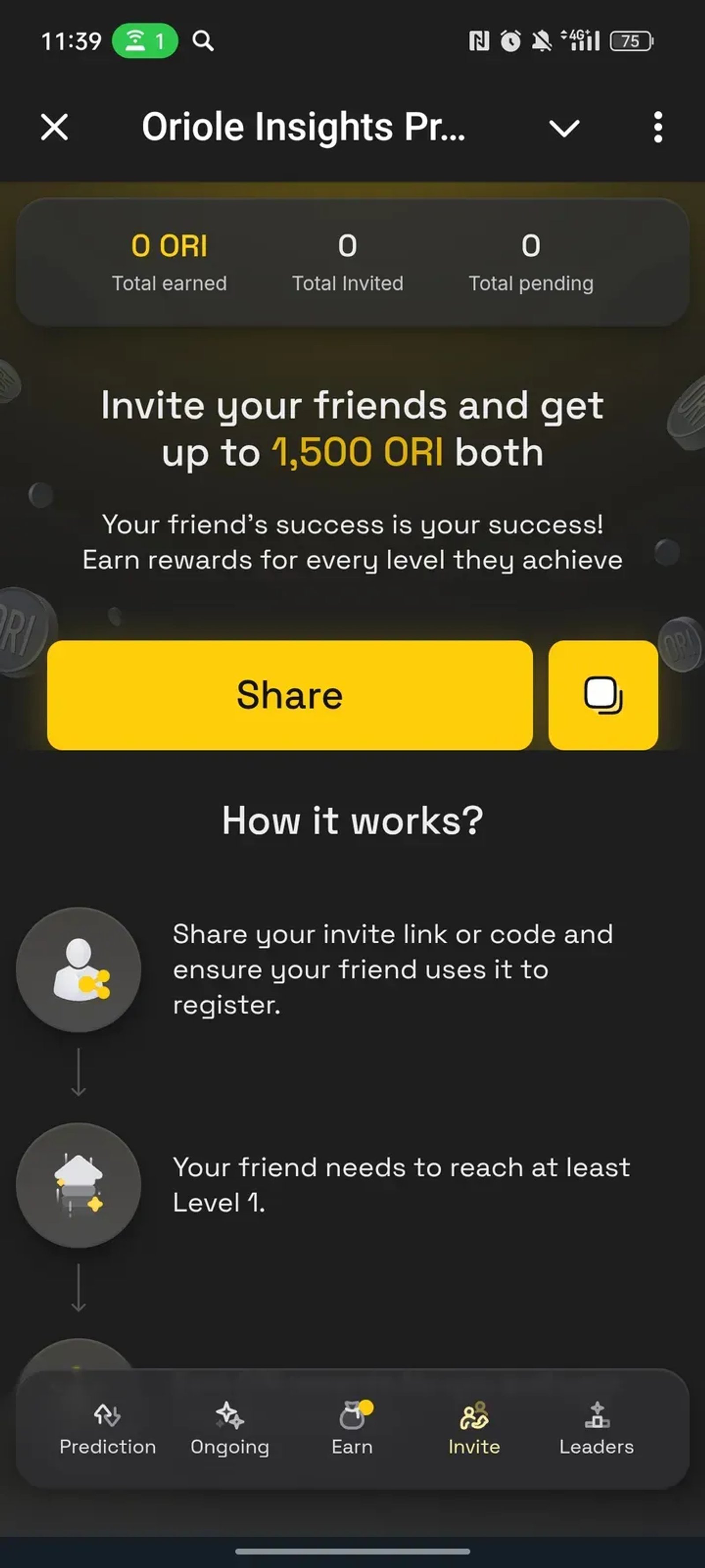 Oriole Insights Prediction App Telegram Screenshot 4