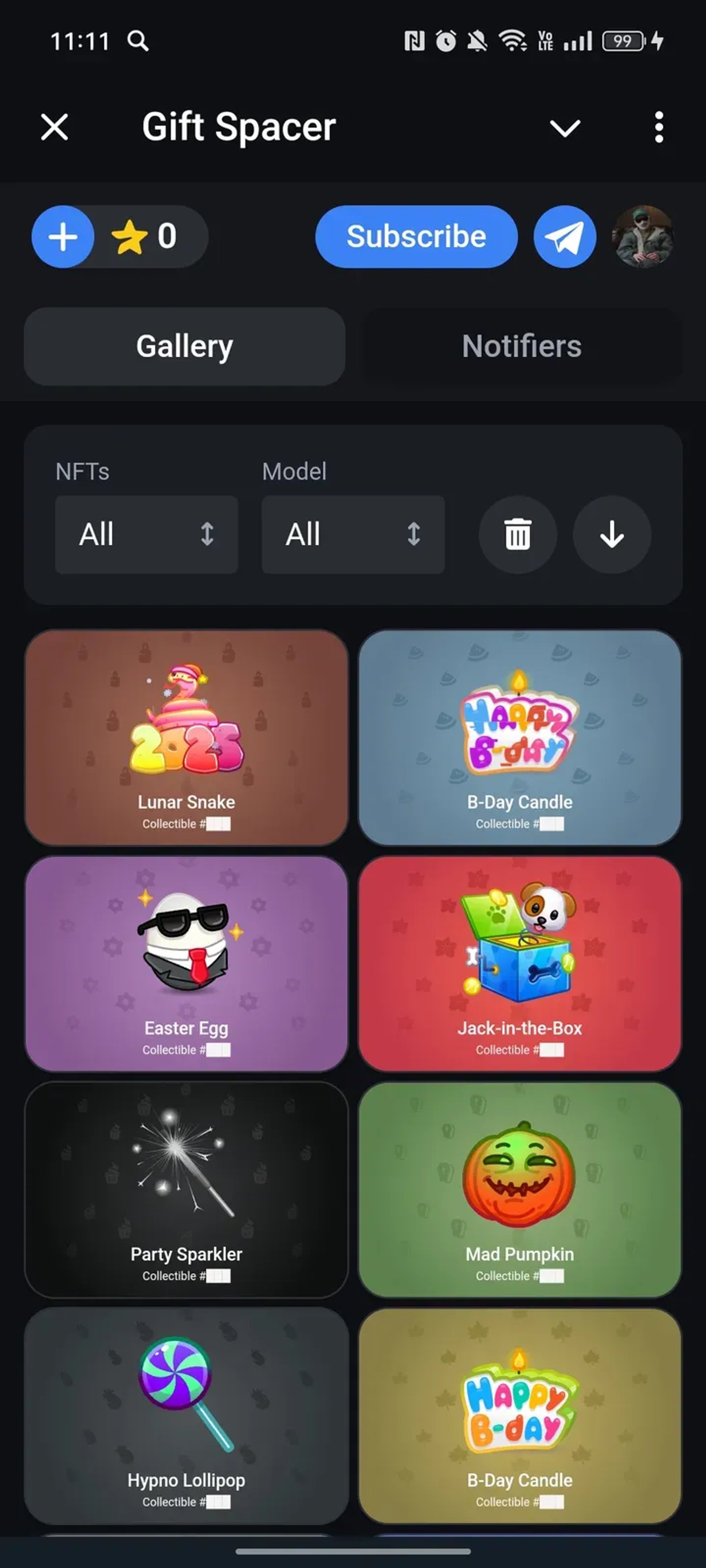 Gift Spacer в Телеграм — скриншот 1