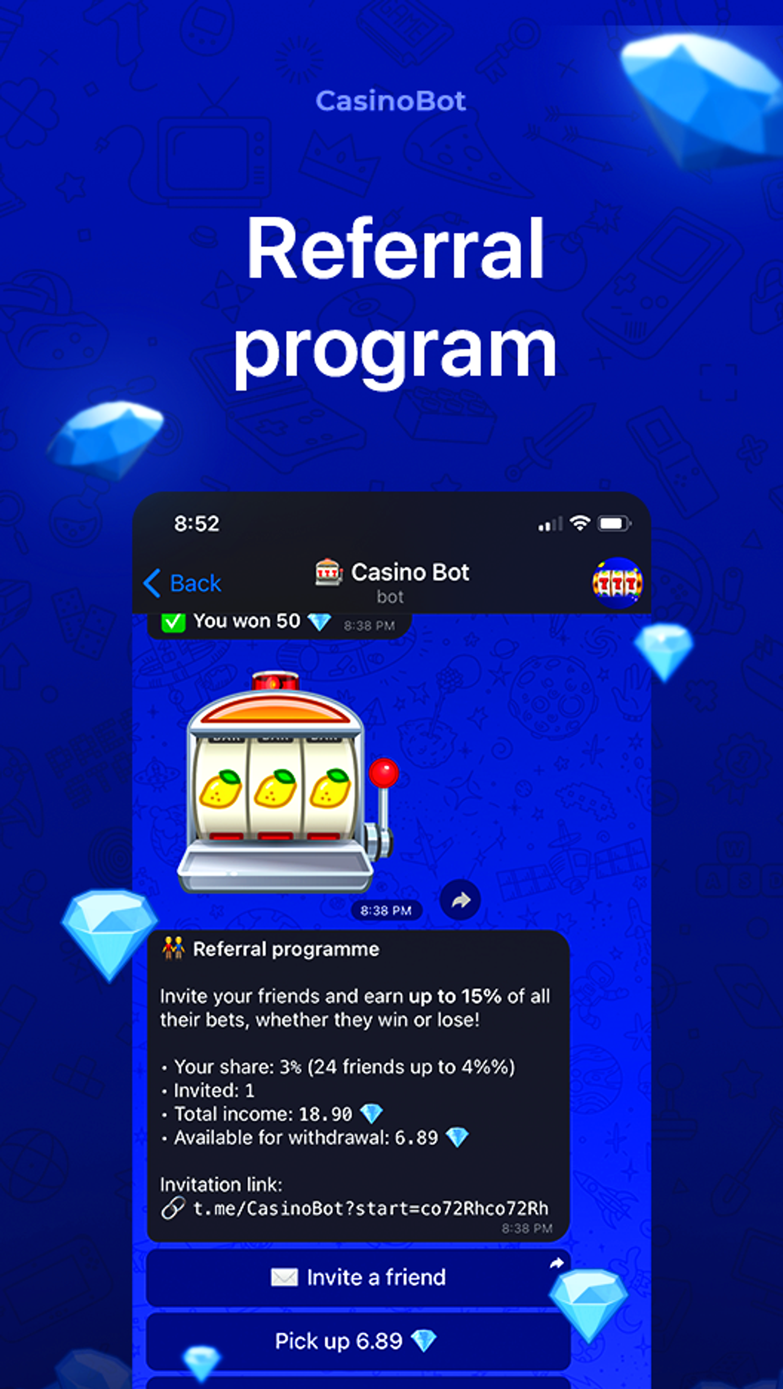 CasinoBot в Телеграм — скриншот 4