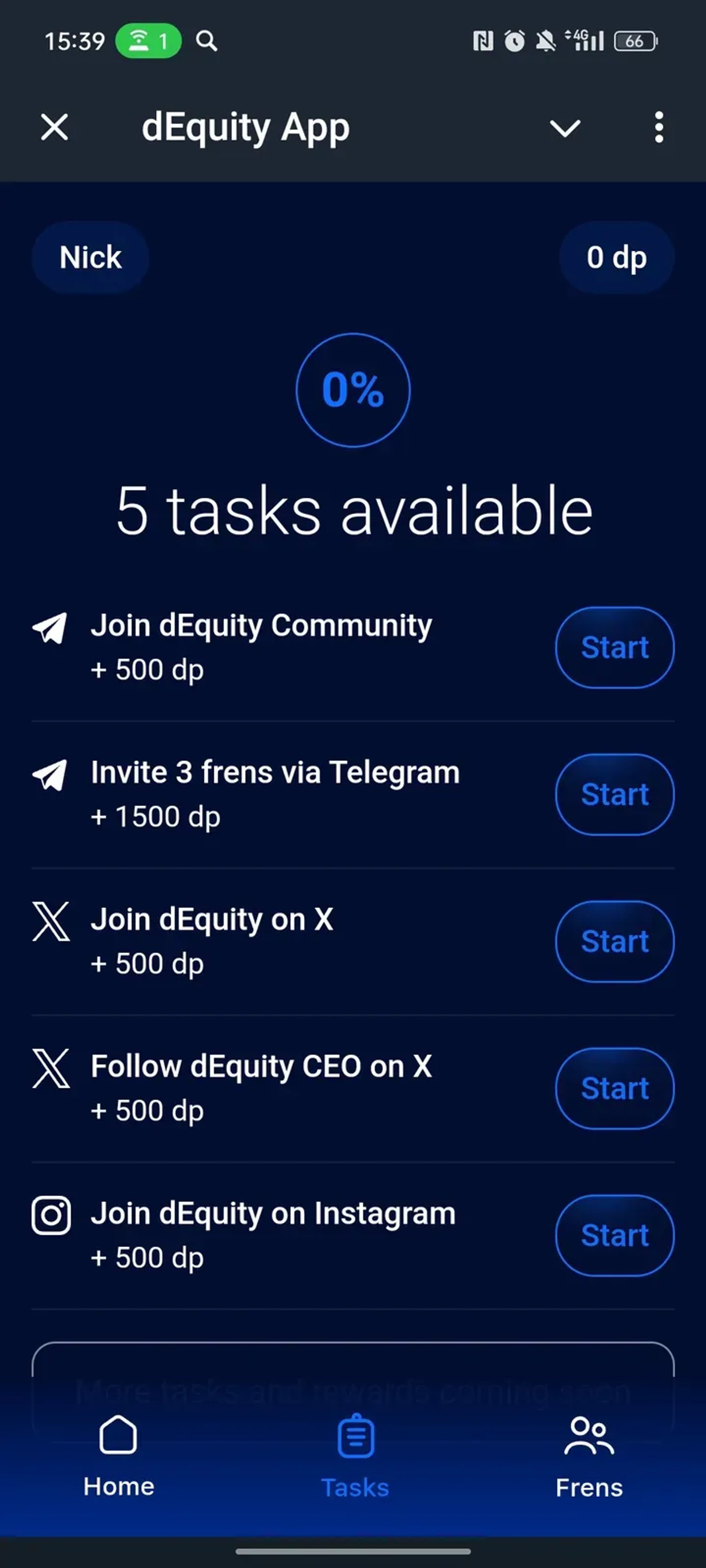 dEquity App в Телеграм — скриншот 2