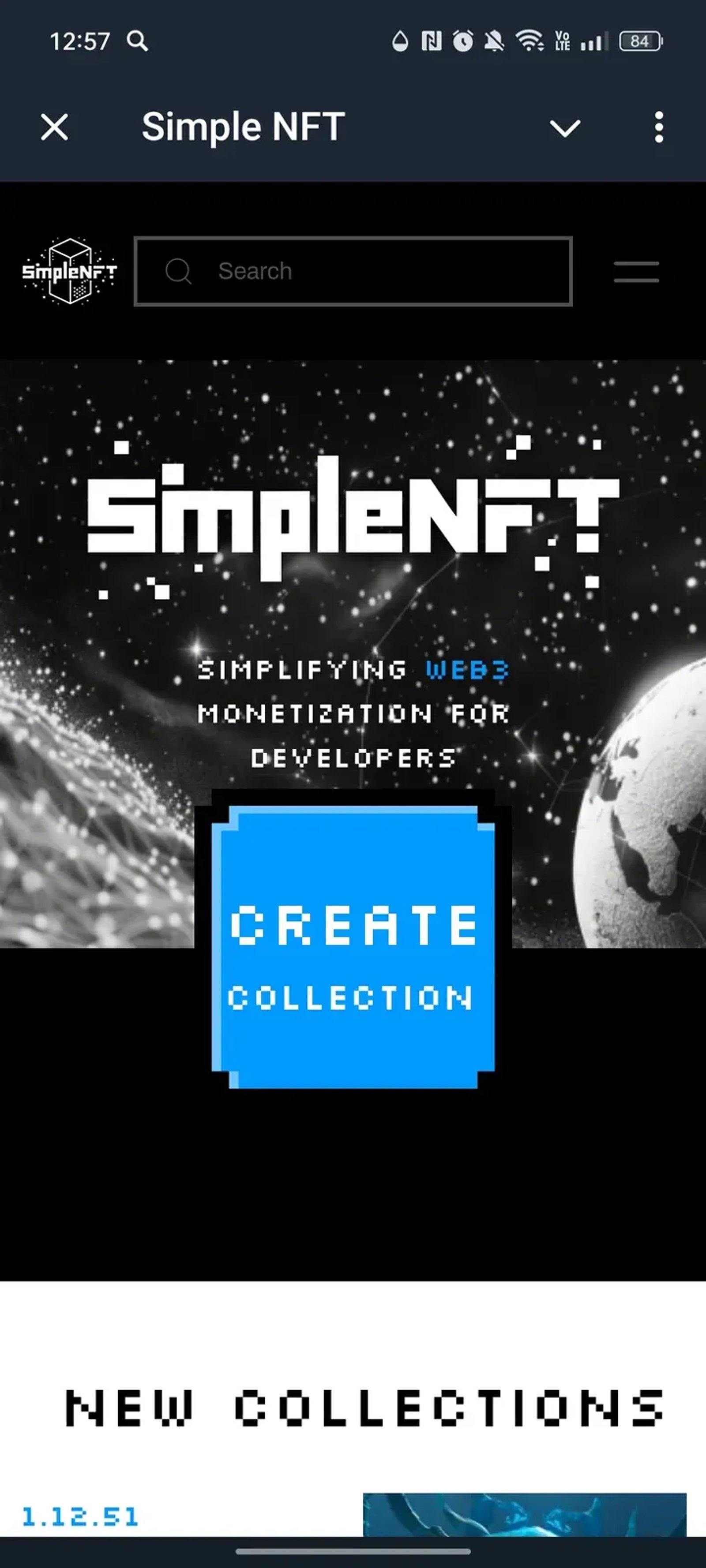 SimpleNFT в Телеграм — скриншот 1