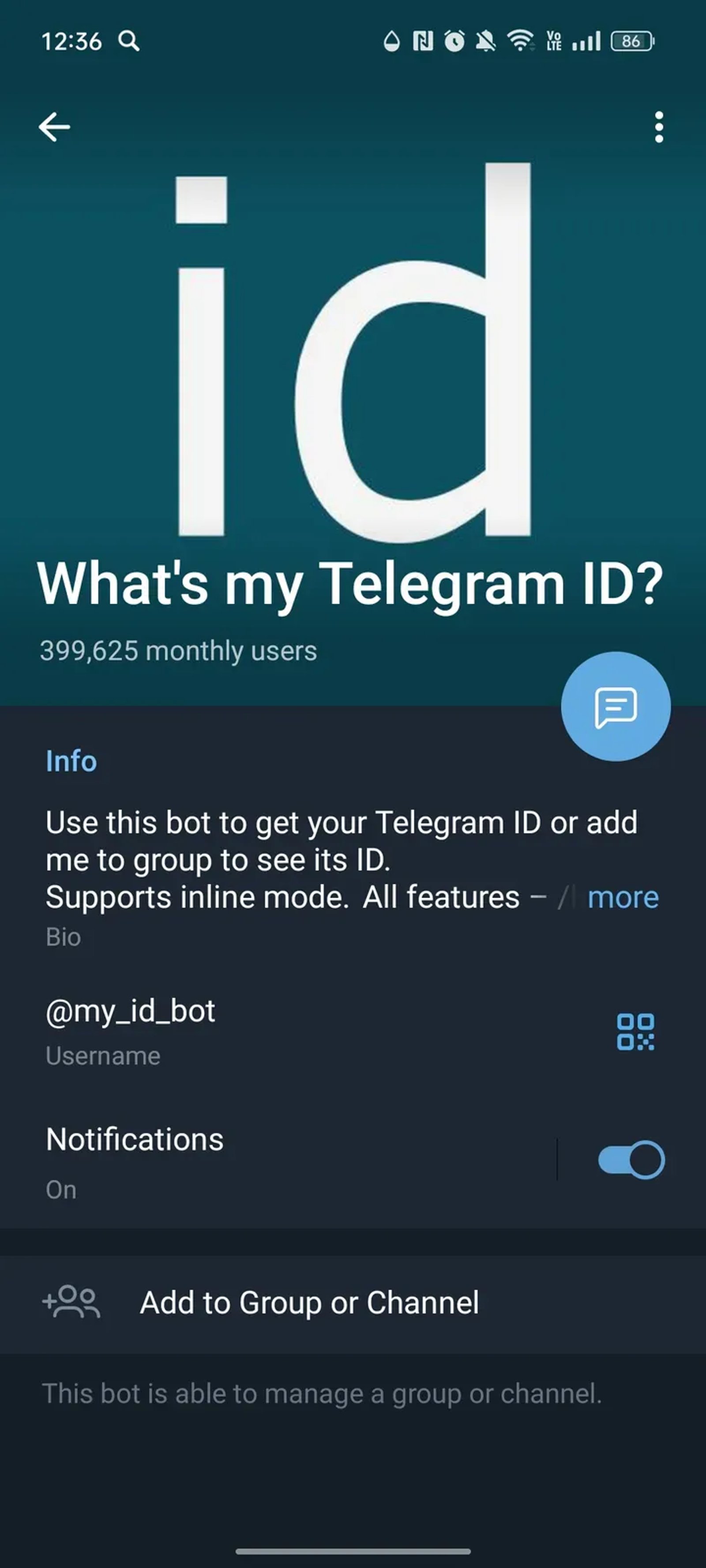 What's my Telegram ID? в Телеграм — скриншот 4