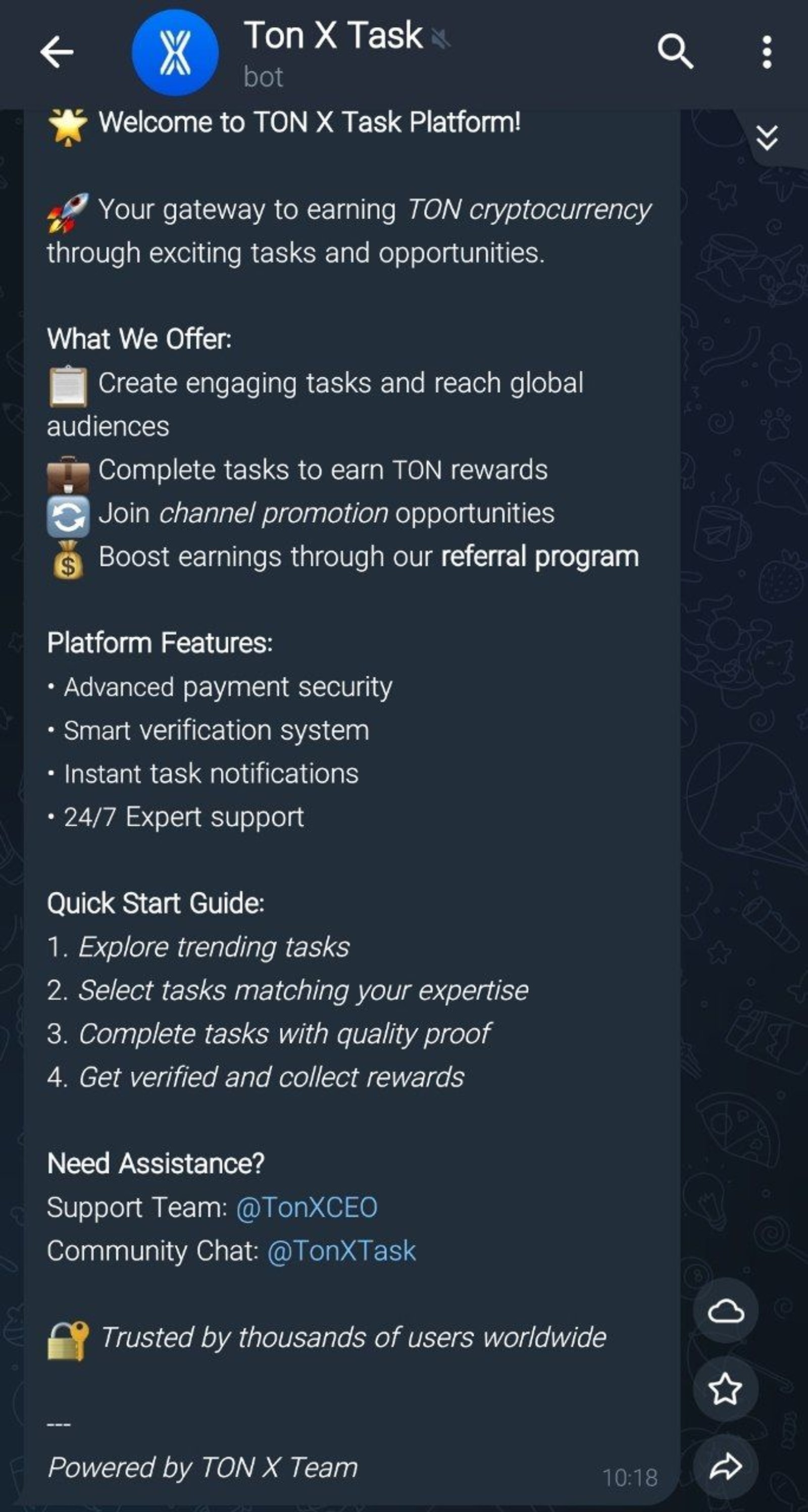 Ton X Task Telegram Screenshot 3