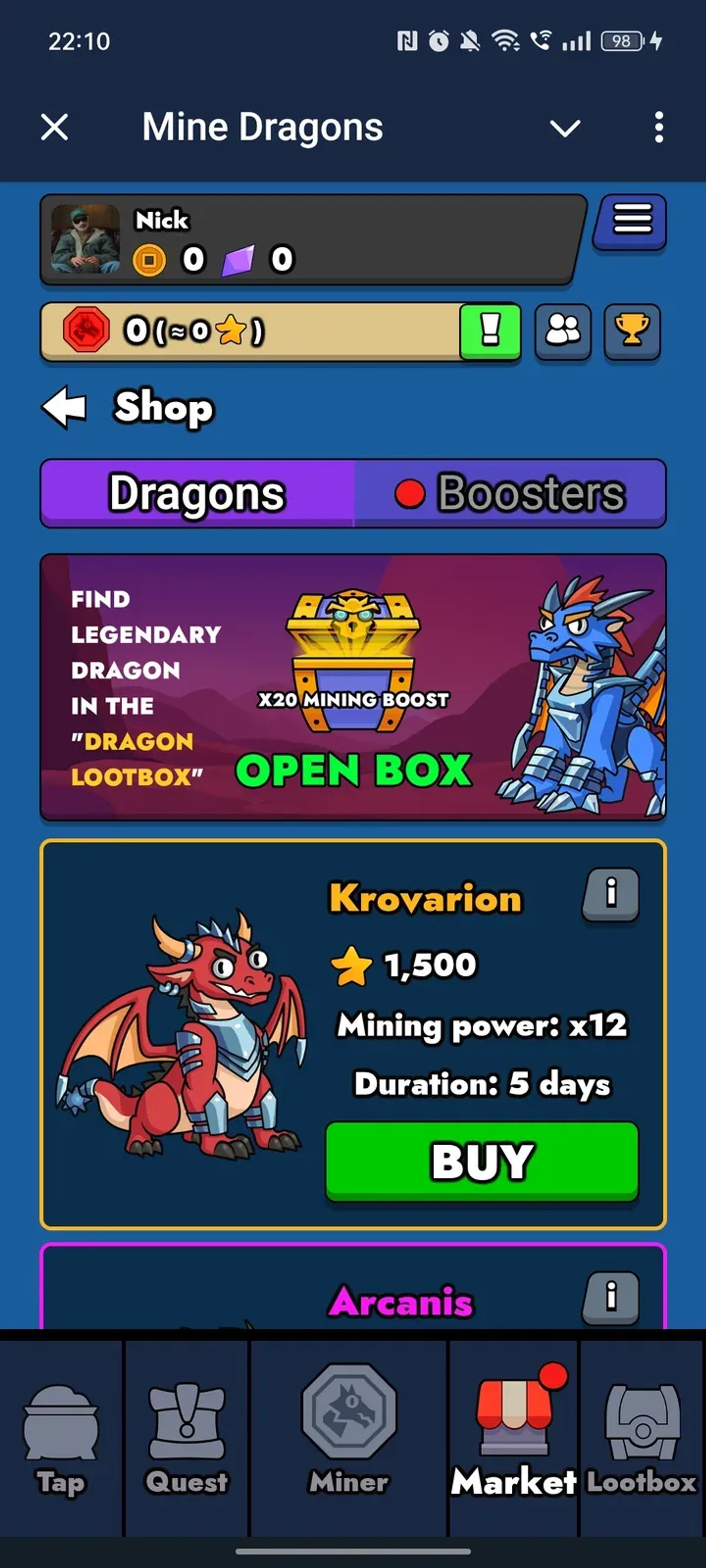 Mine Dragons в Телеграм — скриншот 4