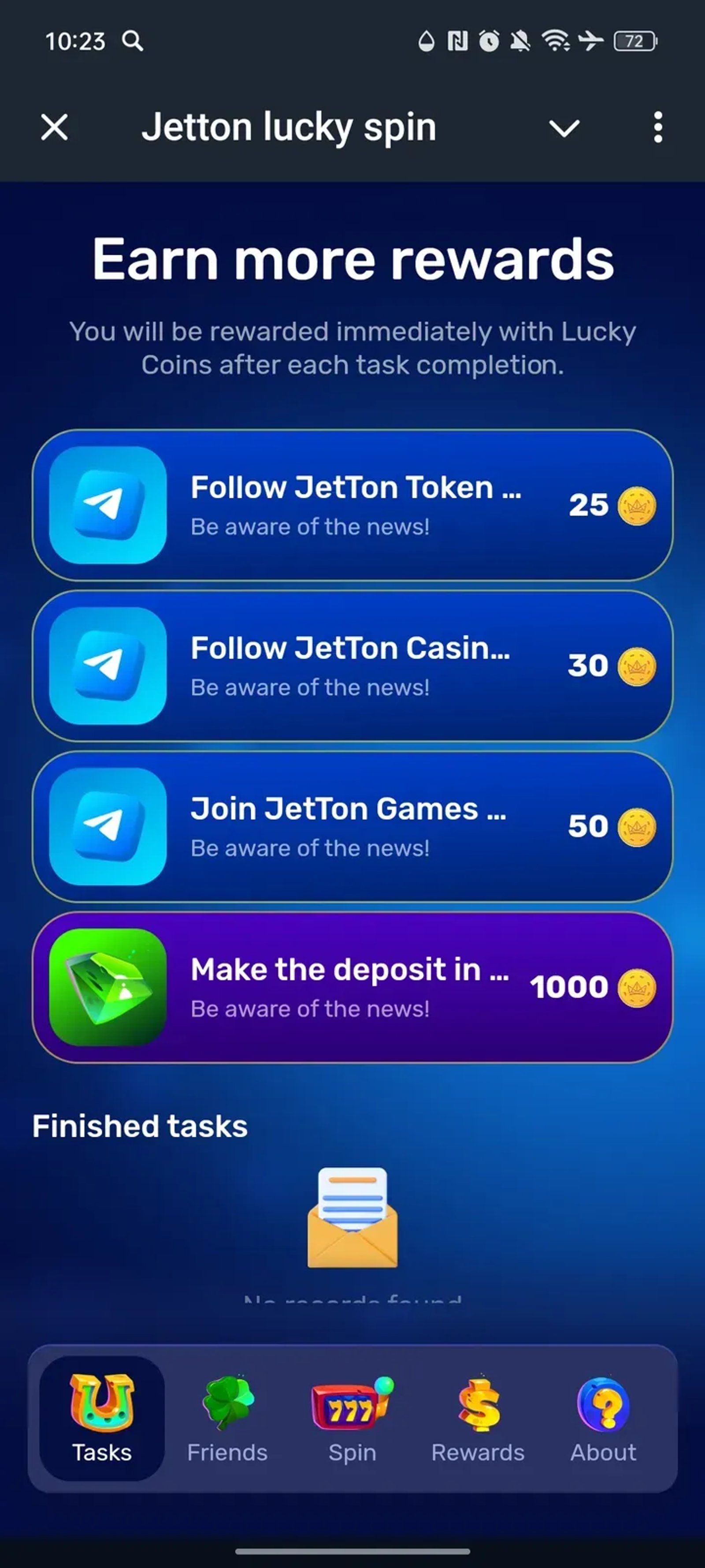 Jetton lucky spin в Телеграм — скриншот 3