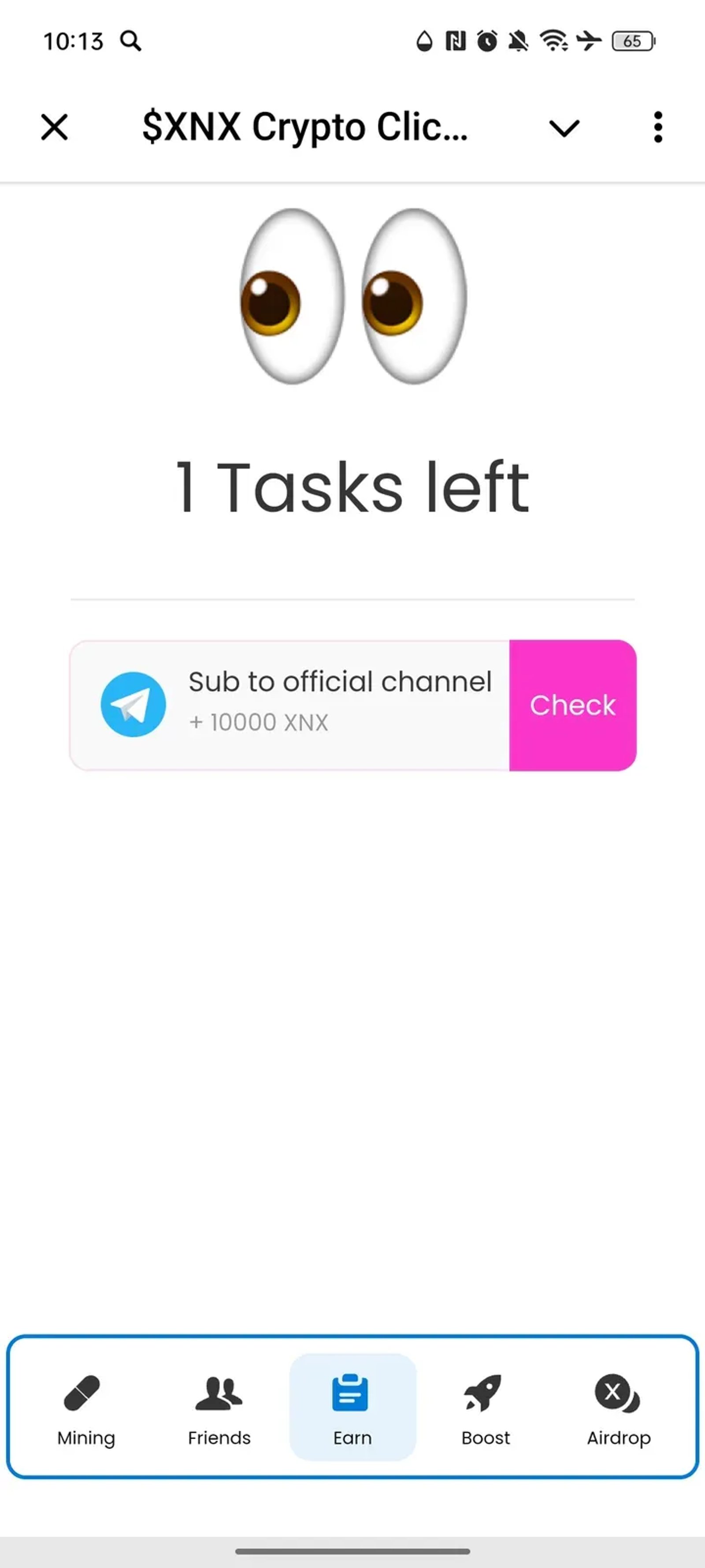 $XNX Crypto Clicker в Телеграм — скриншот 3