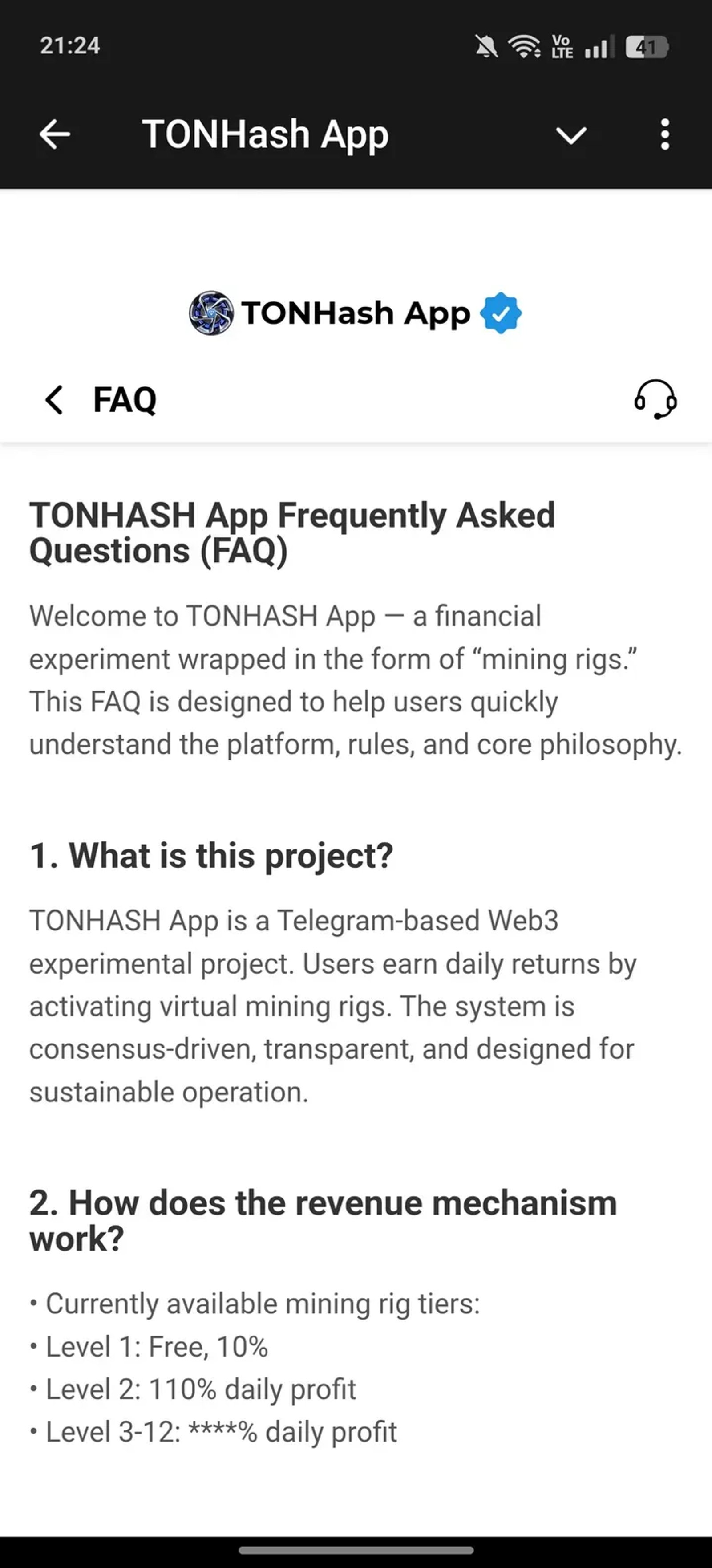TONHash App в Telegram — скриншот 4