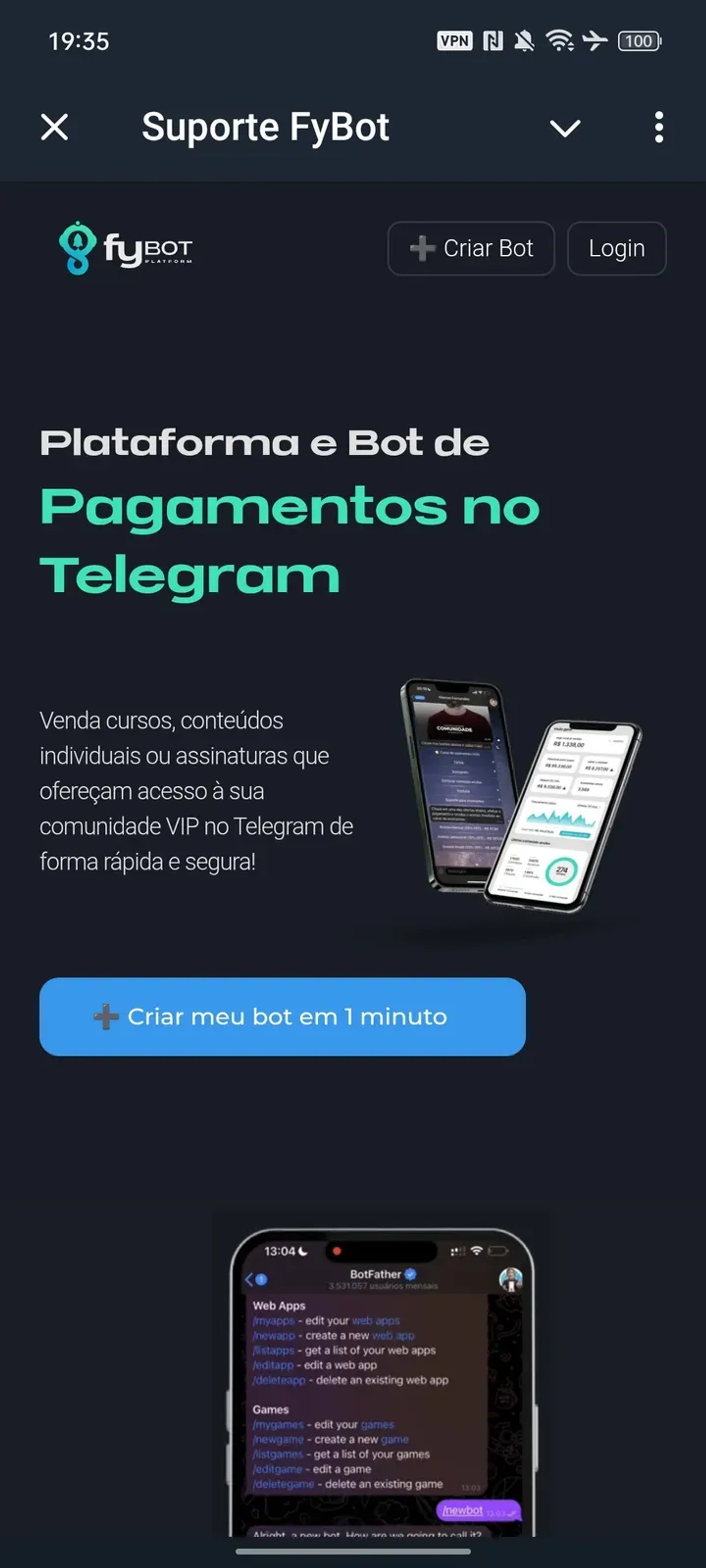 Suporte FyBot Telegram Screenshot 1