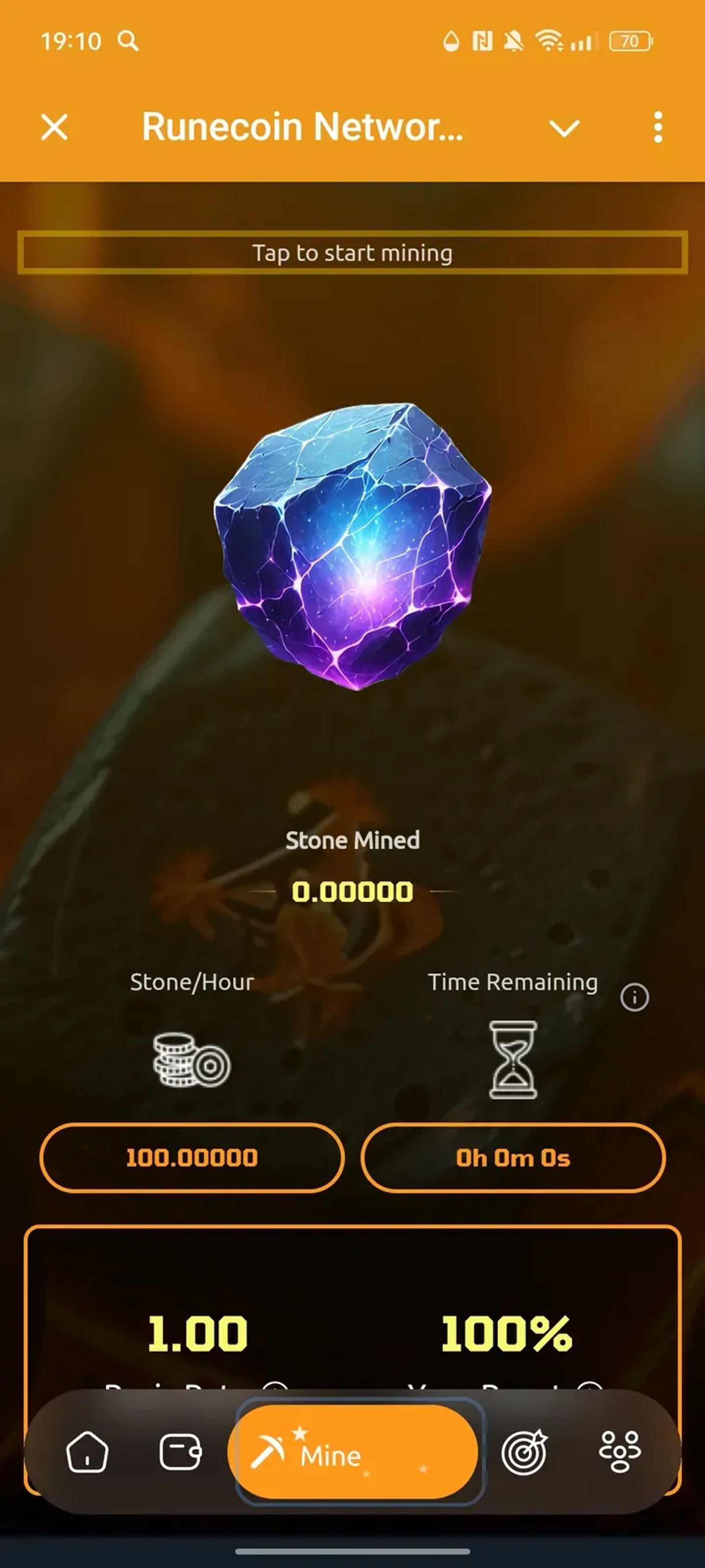 Runecoin Network Bot в Телеграм — скриншот 1