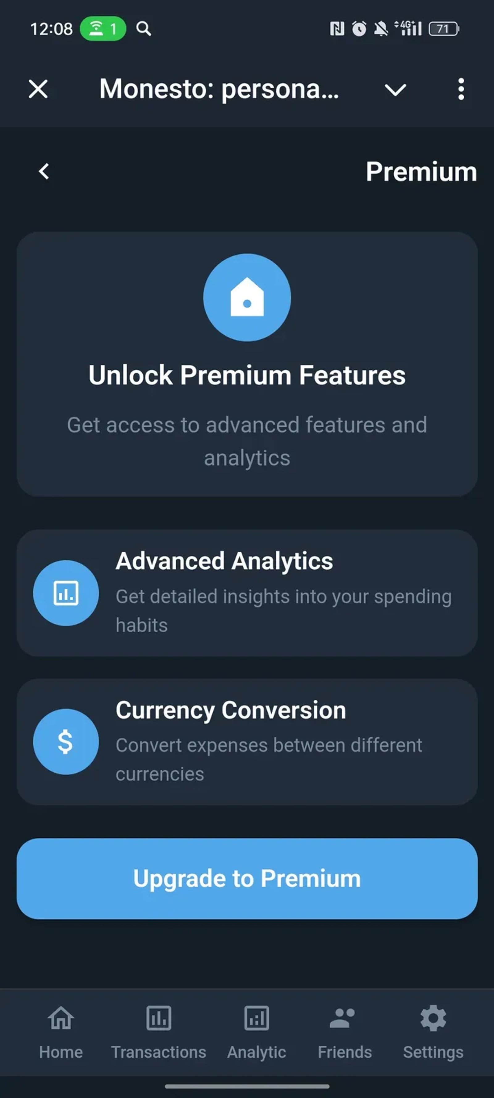 Monesto: personal and group expense tracker в Телеграм — скриншот 4