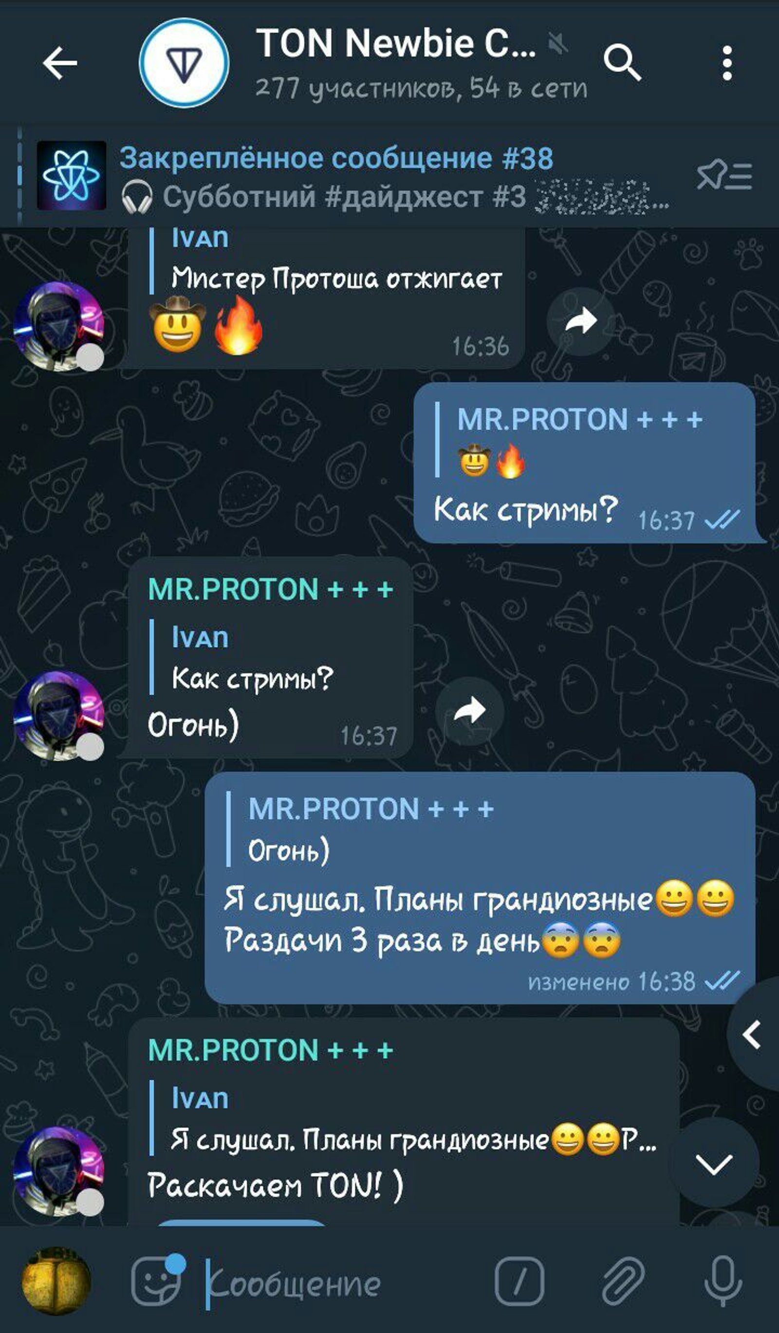 TON Newbie Chat в Телеграм — скриншот 1