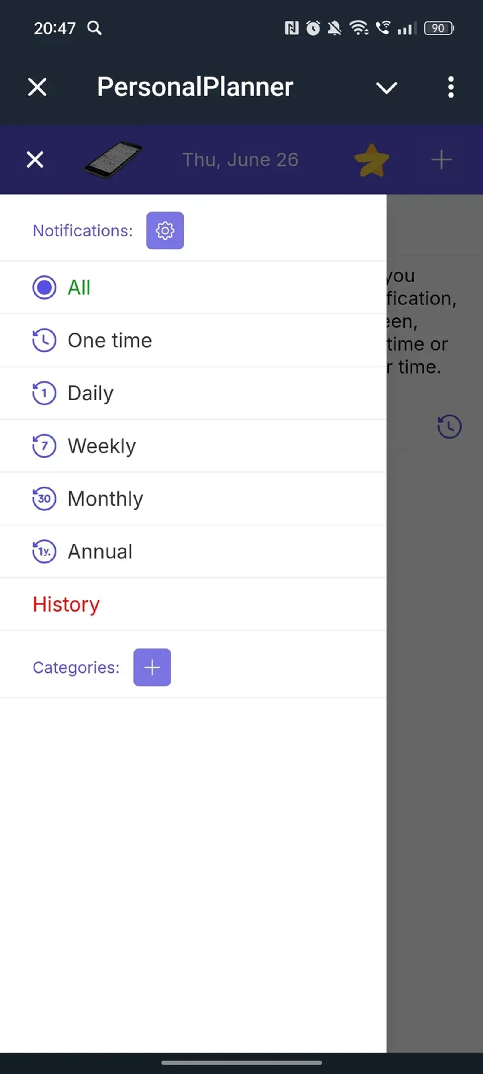 PersonalPlanner в Телеграм — скриншот 2