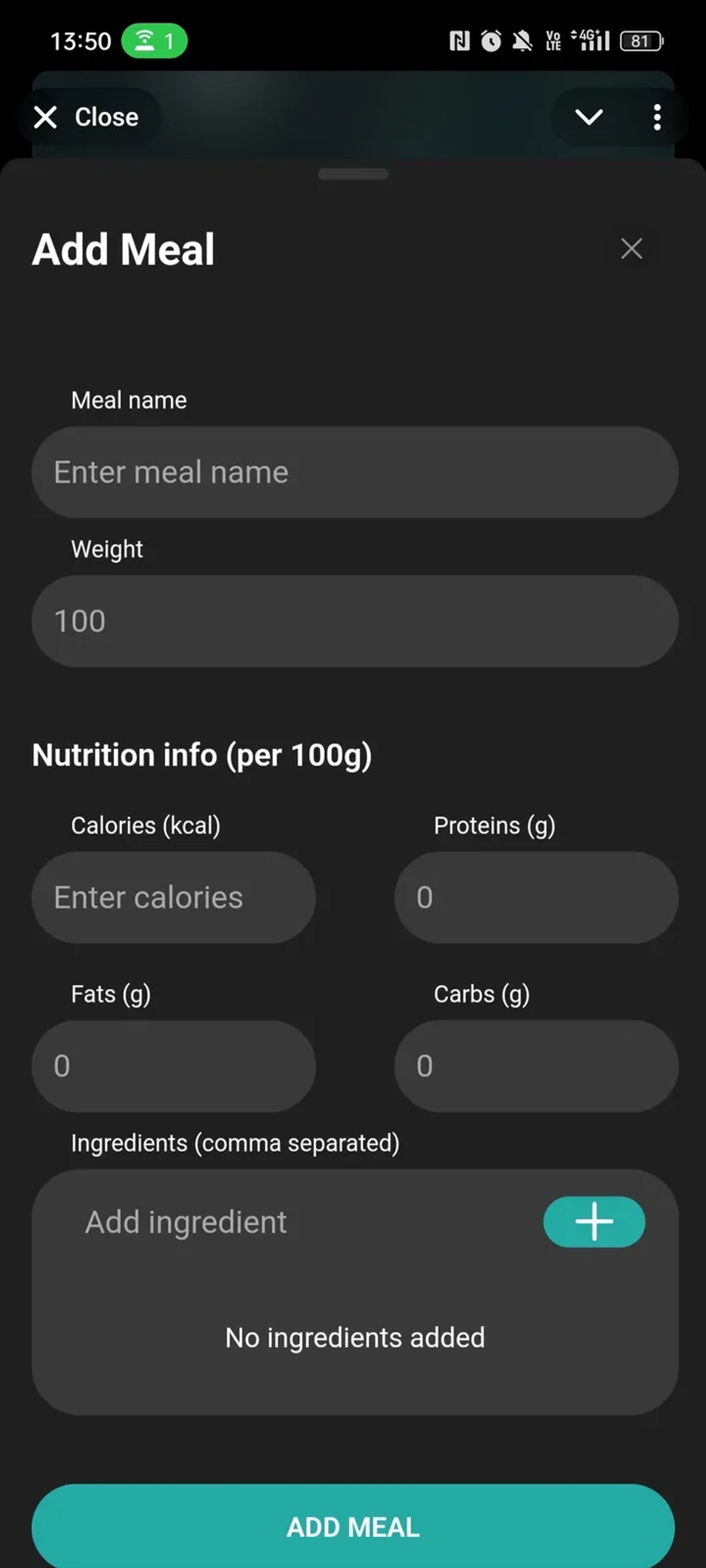 Nourish AI: Счетчик калорий. Calorie tracker в Телеграм — скриншот 4