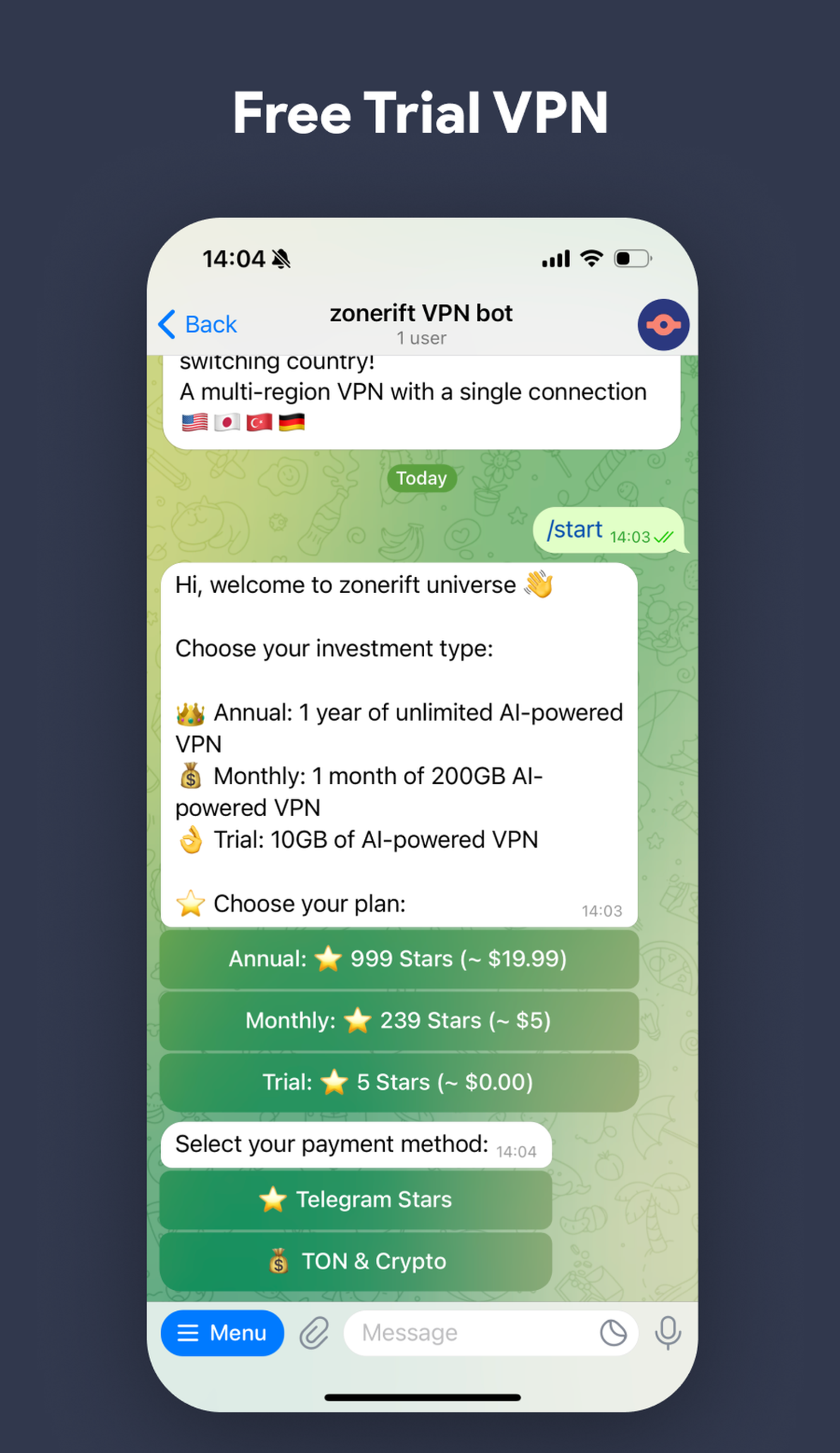 zonerift VPN в Телеграм — скриншот 2
