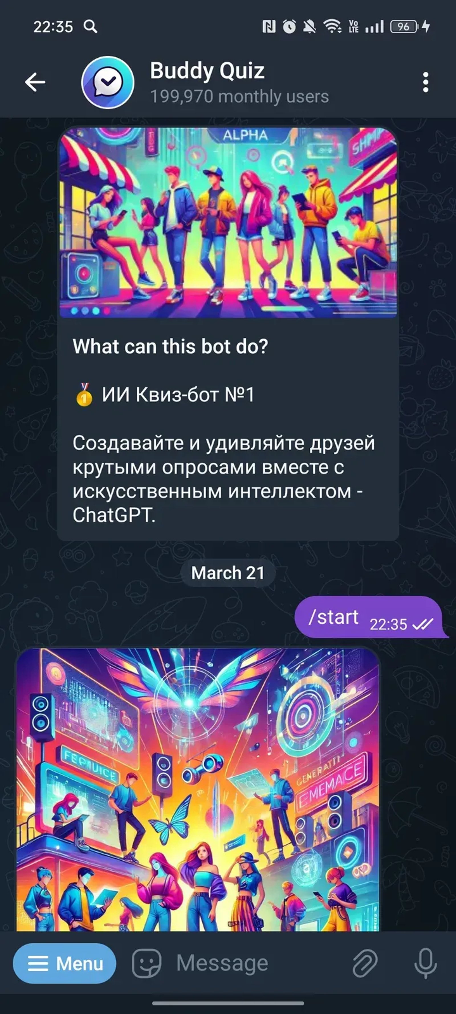 Buddy Quiz в Телеграм — скриншот 1