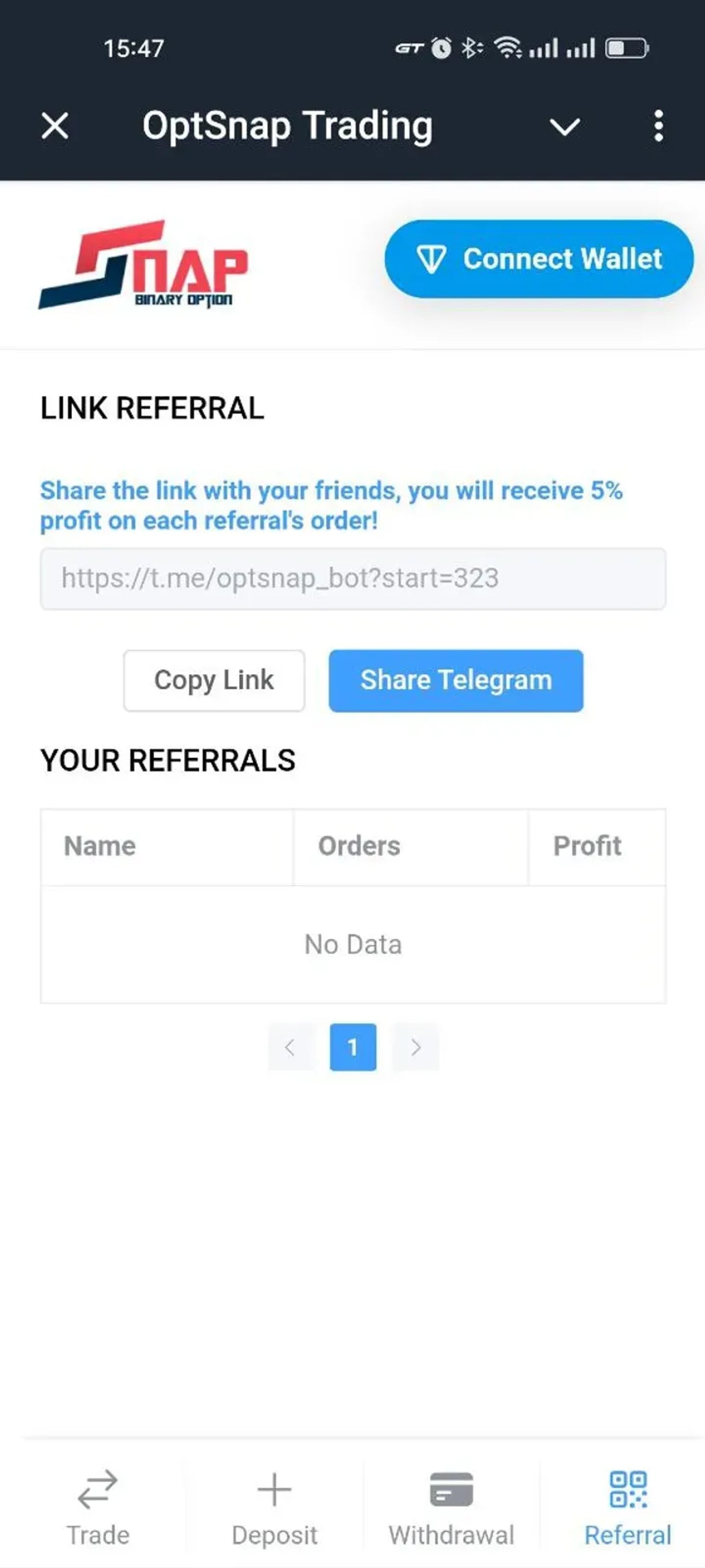 OptSnap Trading в Телеграм — скриншот 2